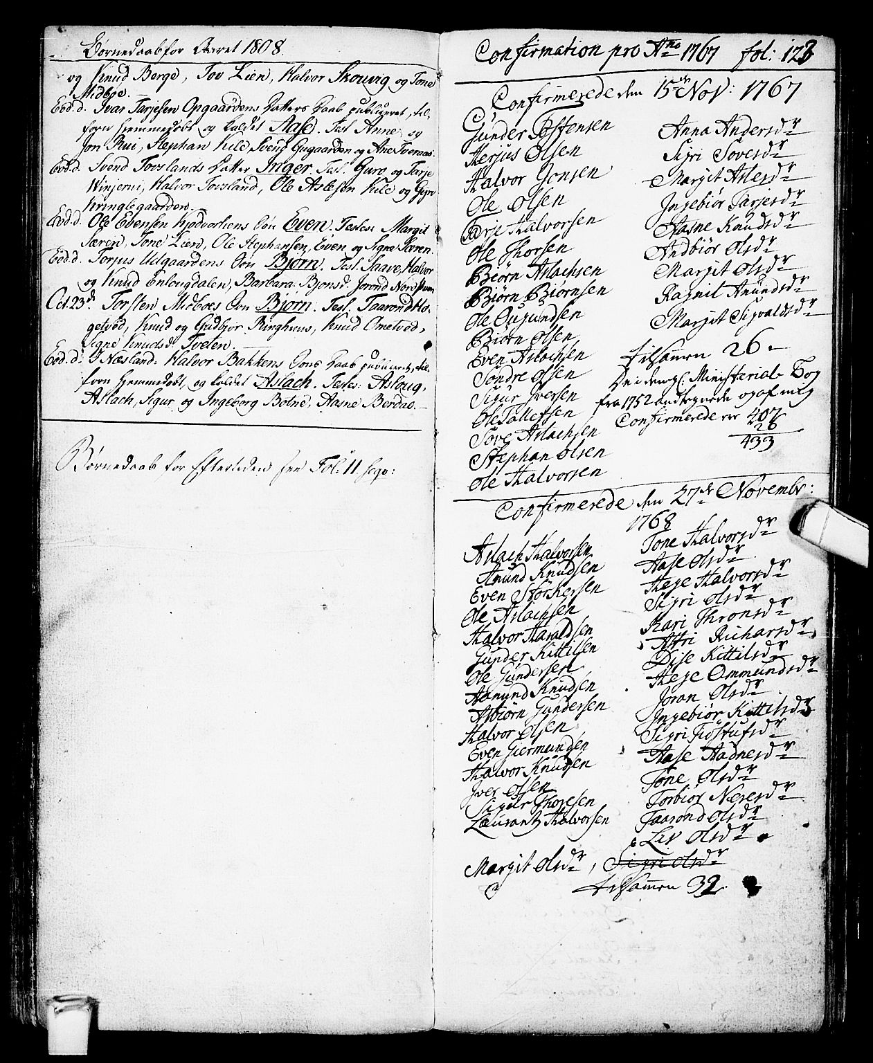 Vinje kirkebøker, AV/SAKO-A-312/F/Fa/L0002: Parish register (official) no. I 2, 1767-1814, p. 123