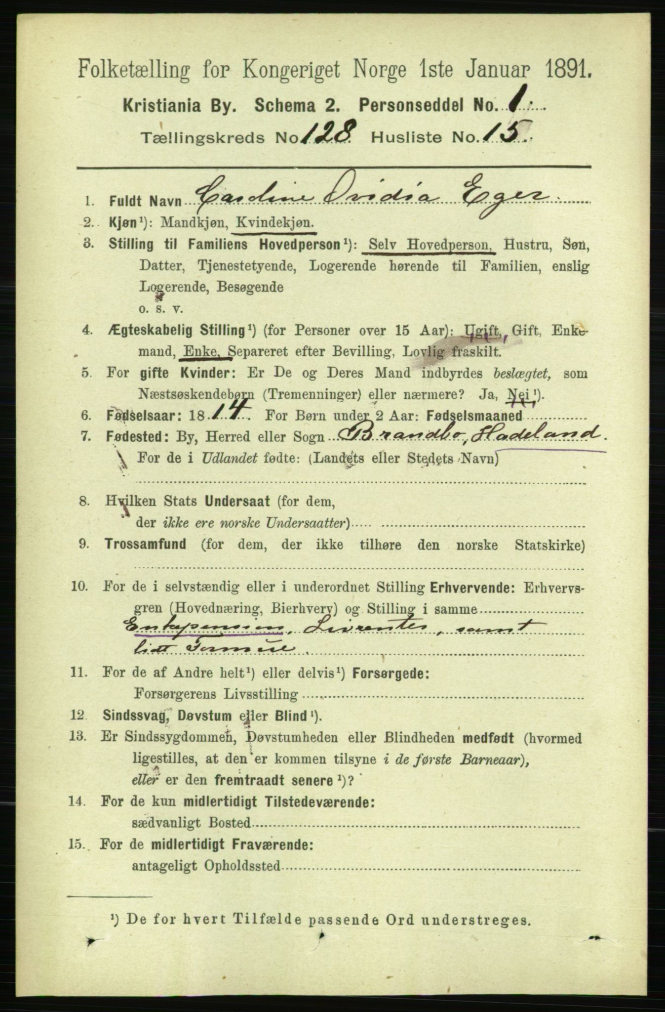 RA, 1891 census for 0301 Kristiania, 1891, p. 68989