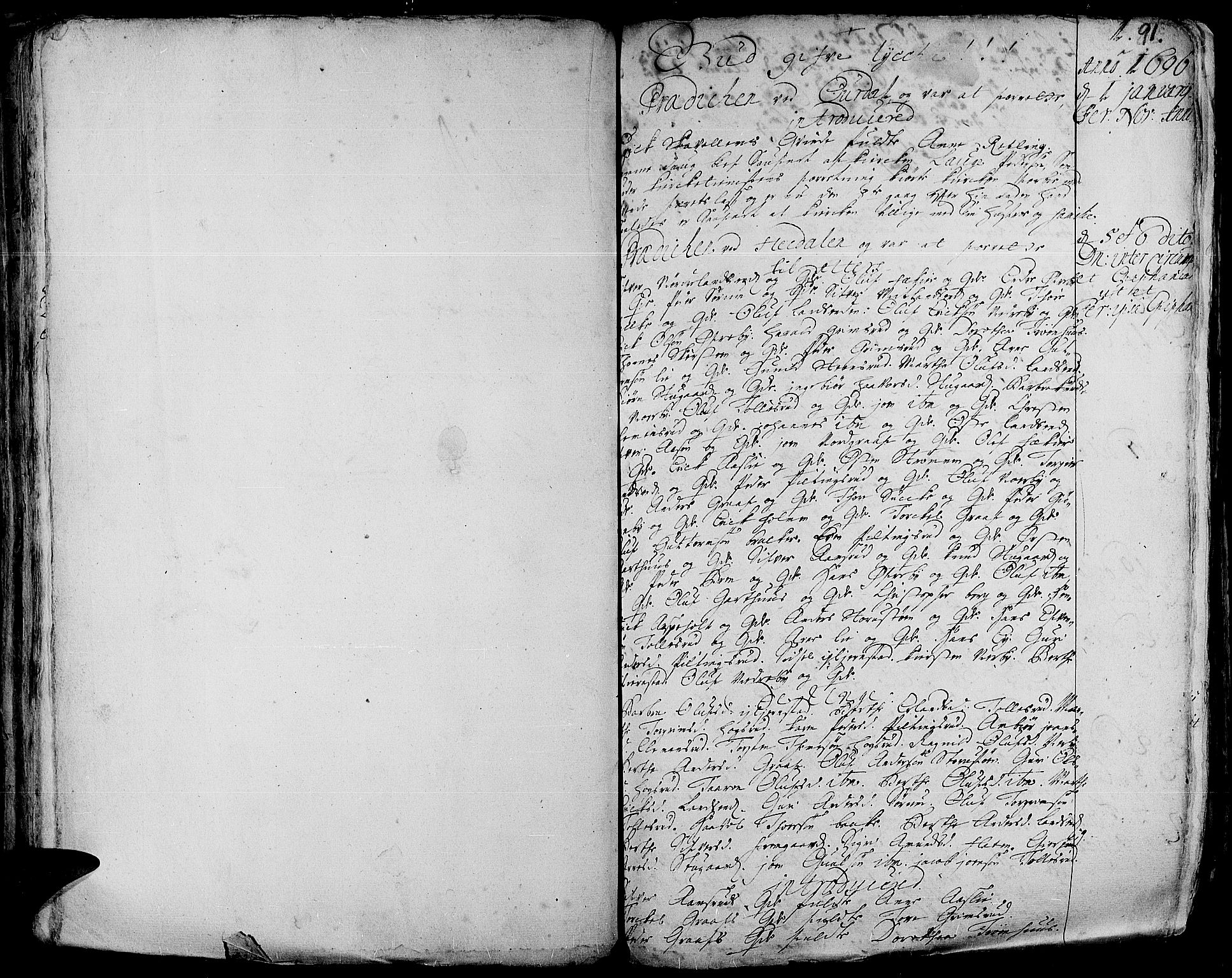 Aurdal prestekontor, SAH/PREST-126/H/Ha/Haa/L0001: Parish register (official) no. 1-3, 1692-1730, p. 91