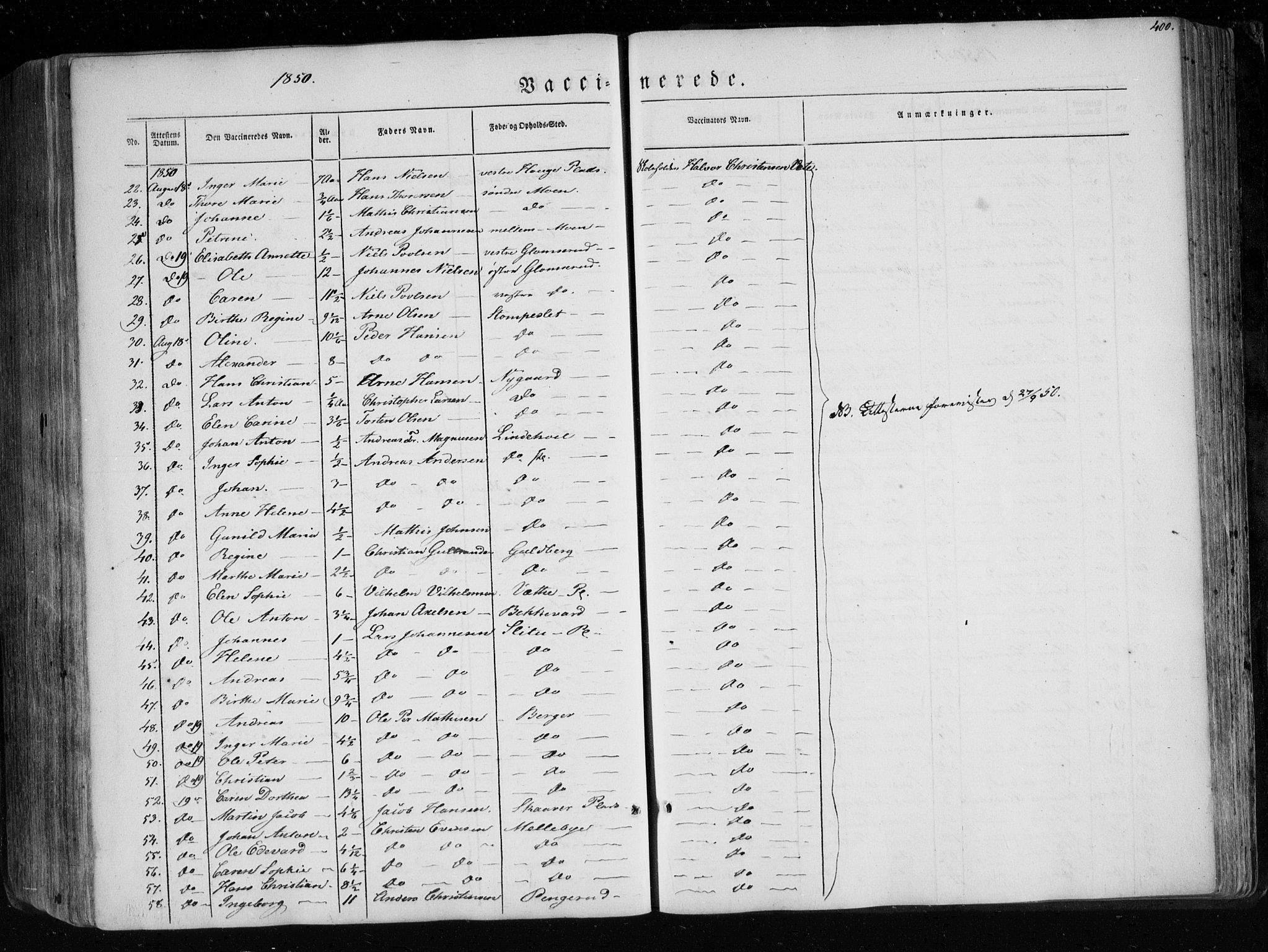Eidsberg prestekontor Kirkebøker, SAO/A-10905/F/Fa/L0009: Parish register (official) no. I 9, 1849-1856, p. 400
