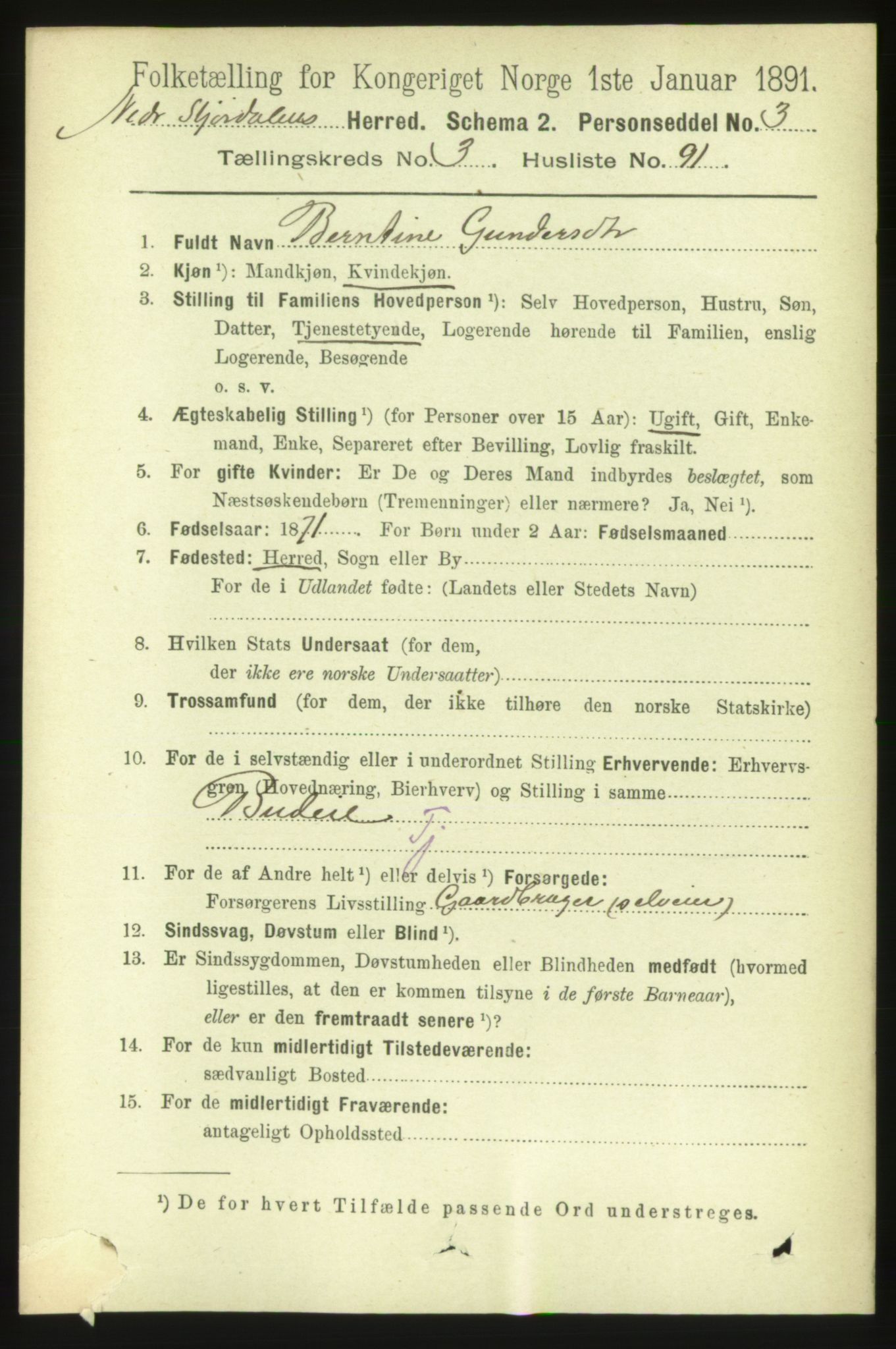 RA, 1891 census for 1714 Nedre Stjørdal, 1891, p. 1564