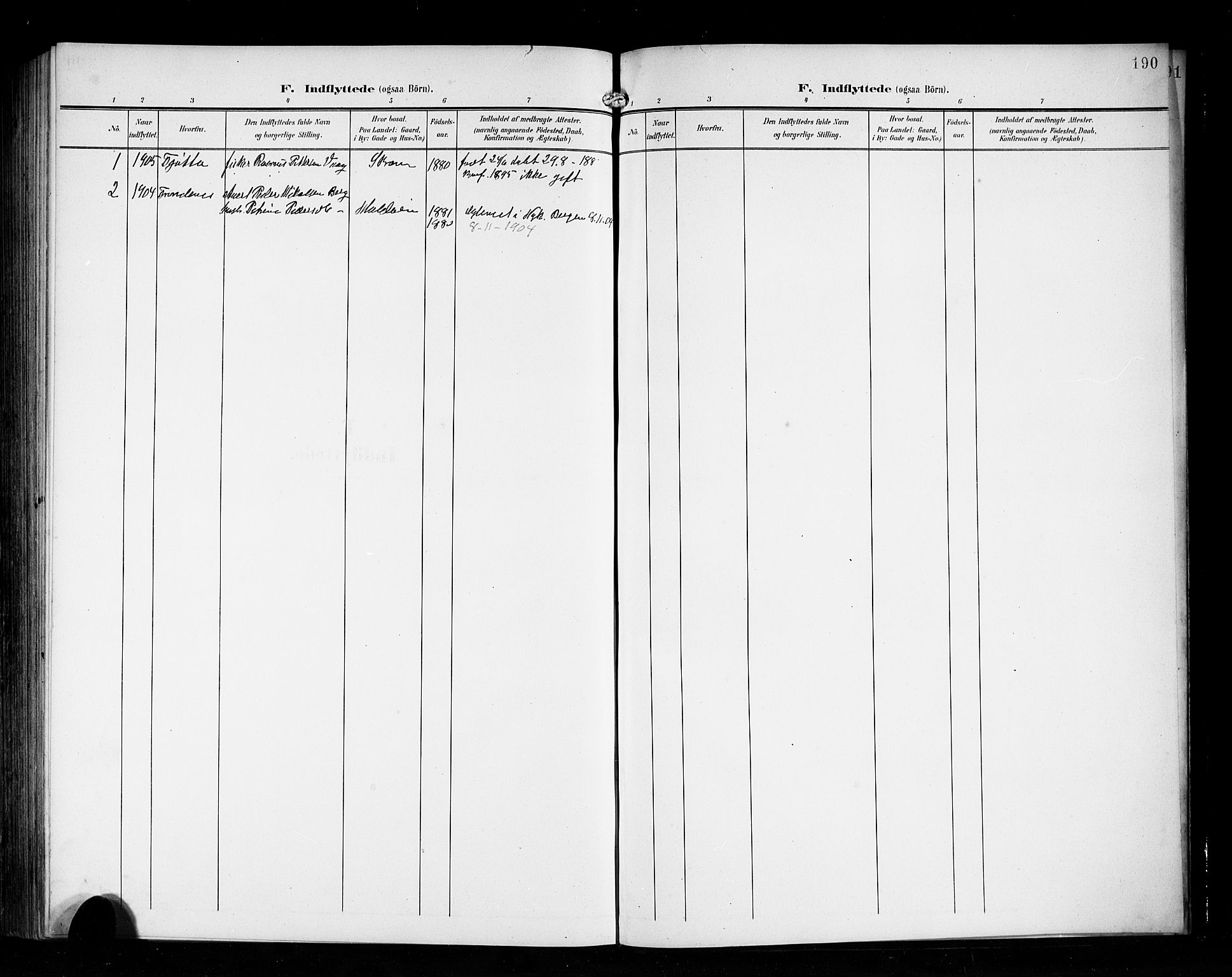 Vågsøy sokneprestembete, AV/SAB-A-81601/H/Hab: Parish register (copy) no. A 1, 1905-1926, p. 190