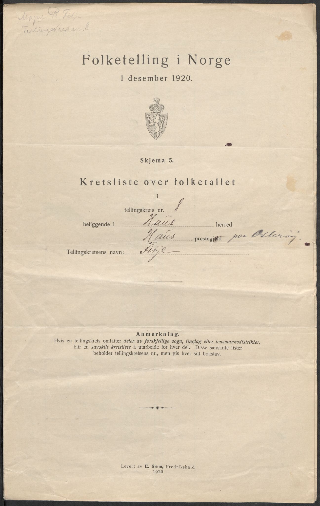 SAB, 1920 census for Haus, 1920, p. 27