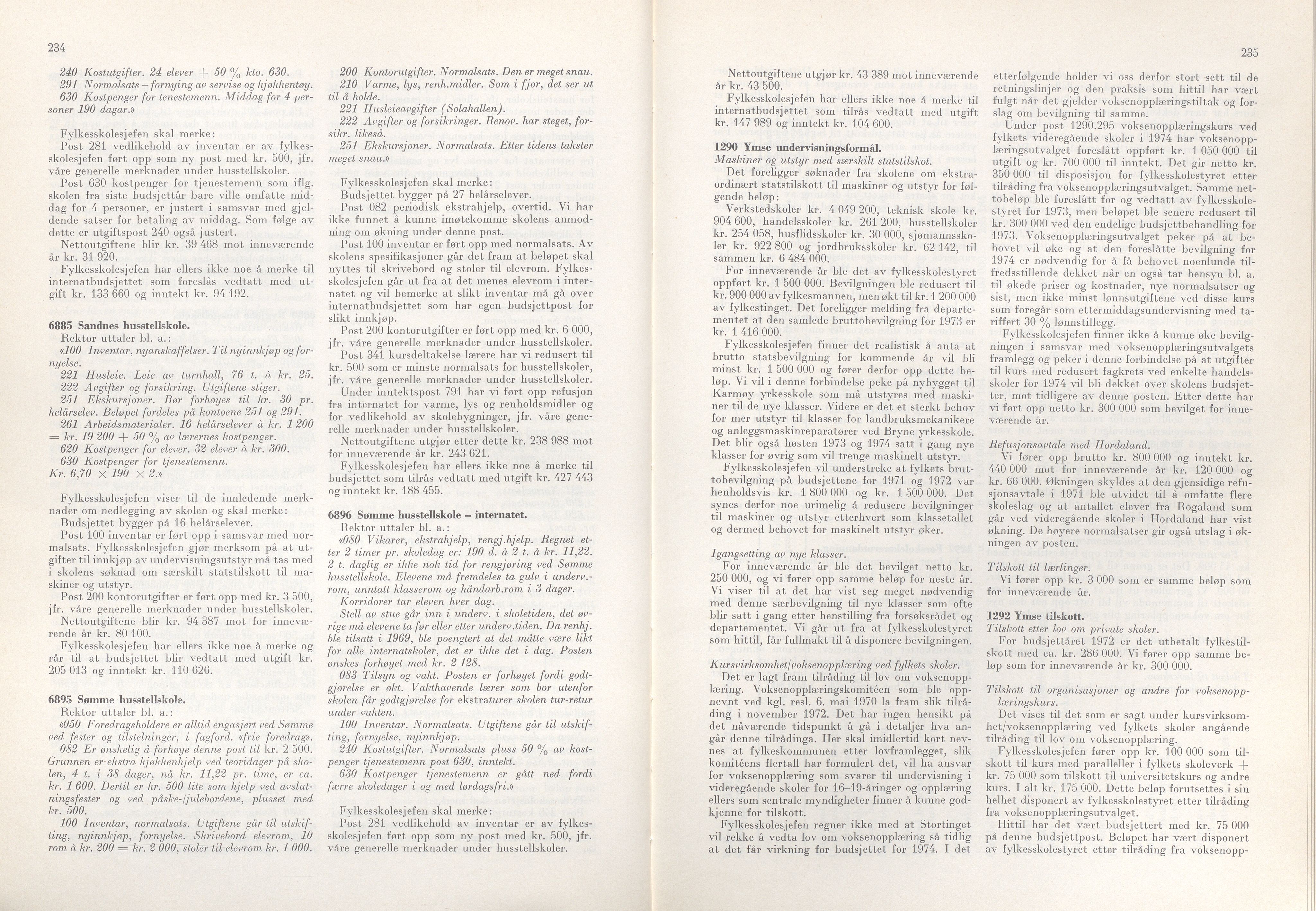 Rogaland fylkeskommune - Fylkesrådmannen , IKAR/A-900/A/Aa/Aaa/L0093: Møtebok , 1973, p. 234-235