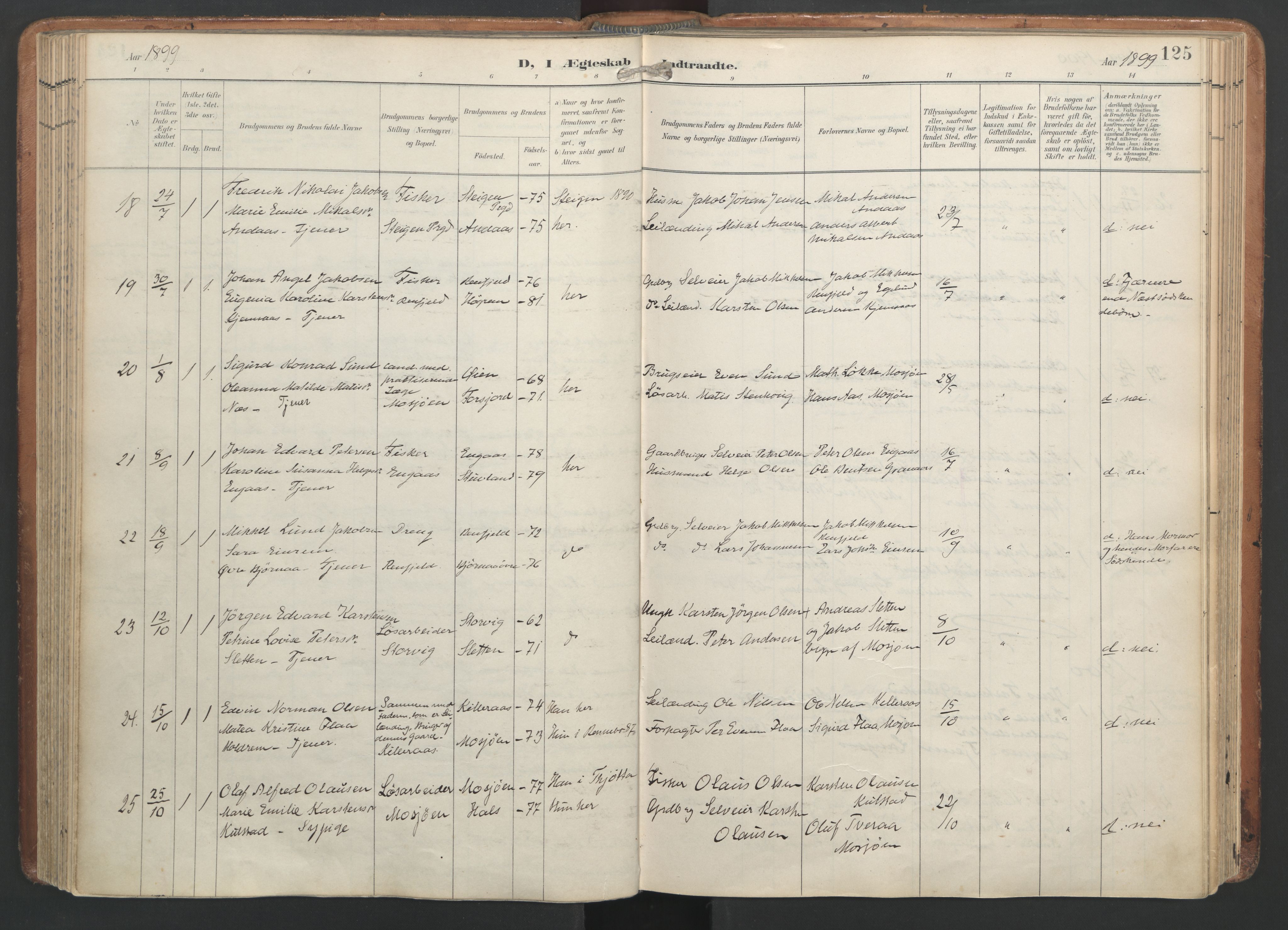 Ministerialprotokoller, klokkerbøker og fødselsregistre - Nordland, AV/SAT-A-1459/820/L0298: Parish register (official) no. 820A19, 1897-1915, p. 125