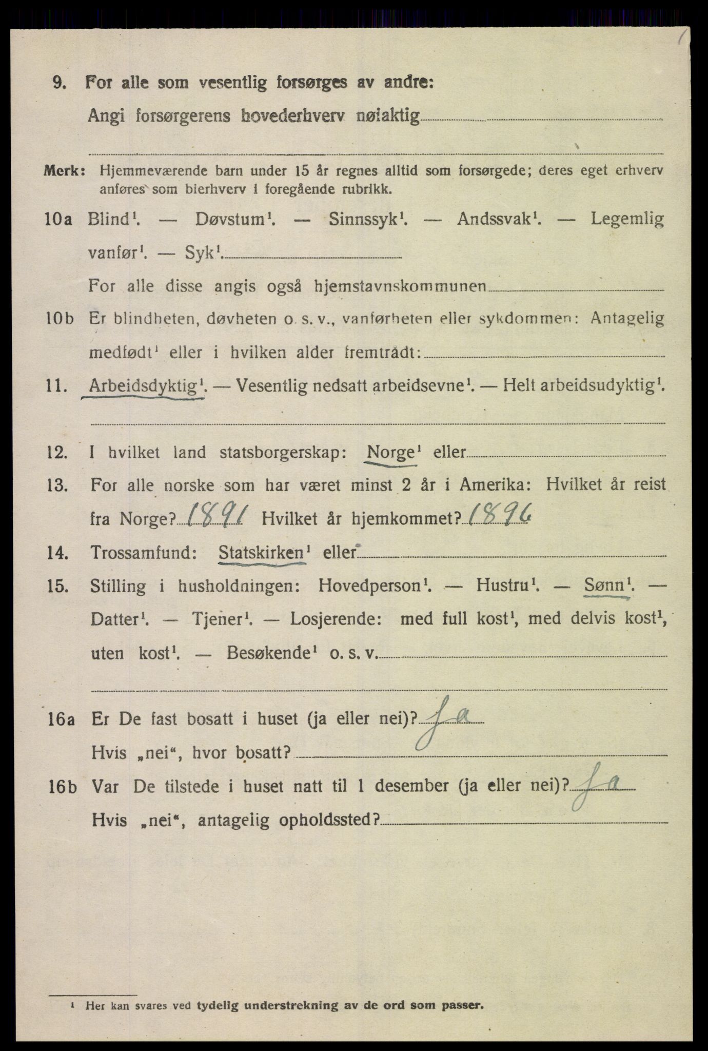 SAK, 1920 census for Spangereid, 1920, p. 1718