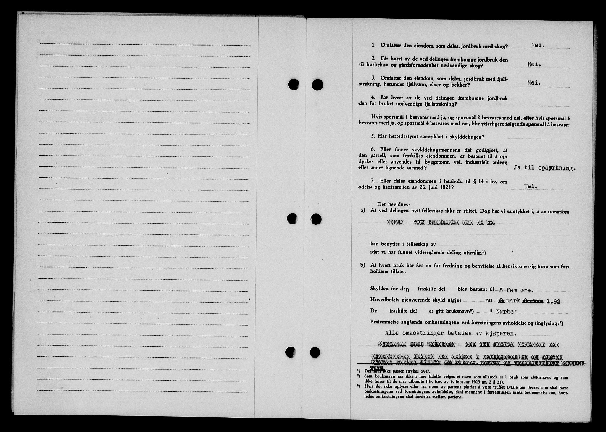 Karmsund sorenskriveri, SAST/A-100311/01/II/IIB/L0080: Mortgage book no. 61A, 1943-1943, Diary no: : 1243/1943