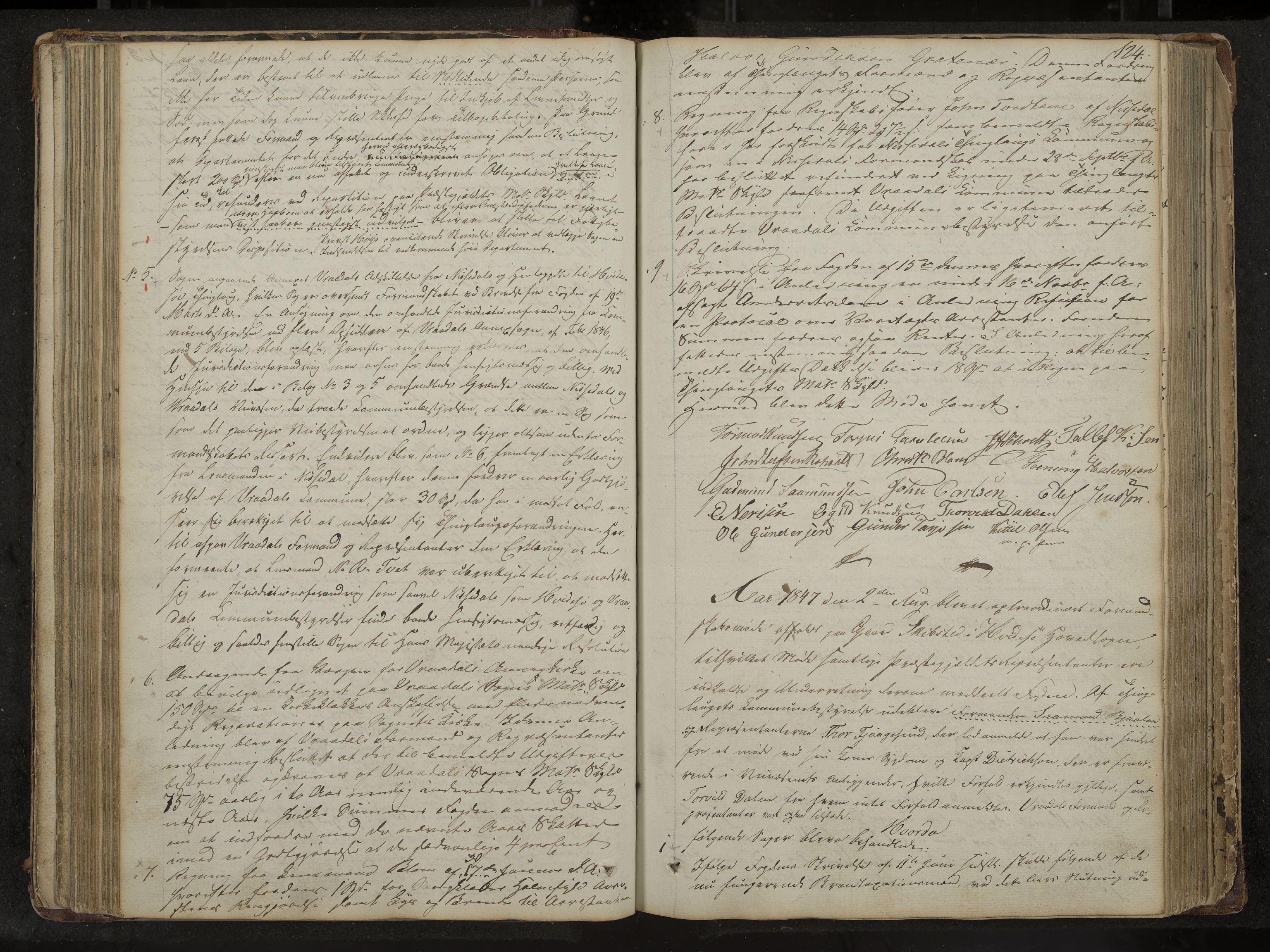 Kviteseid formannskap og sentraladministrasjon, IKAK/0829021/A/Aa/L0001: Møtebok med register, 1837-1866, p. 124