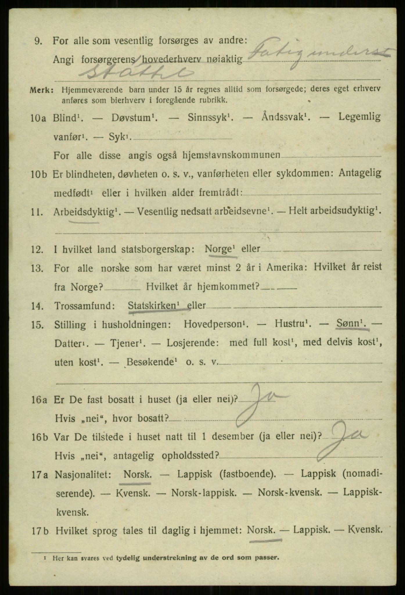 SATØ, 1920 census for Trondenes, 1920, p. 13657