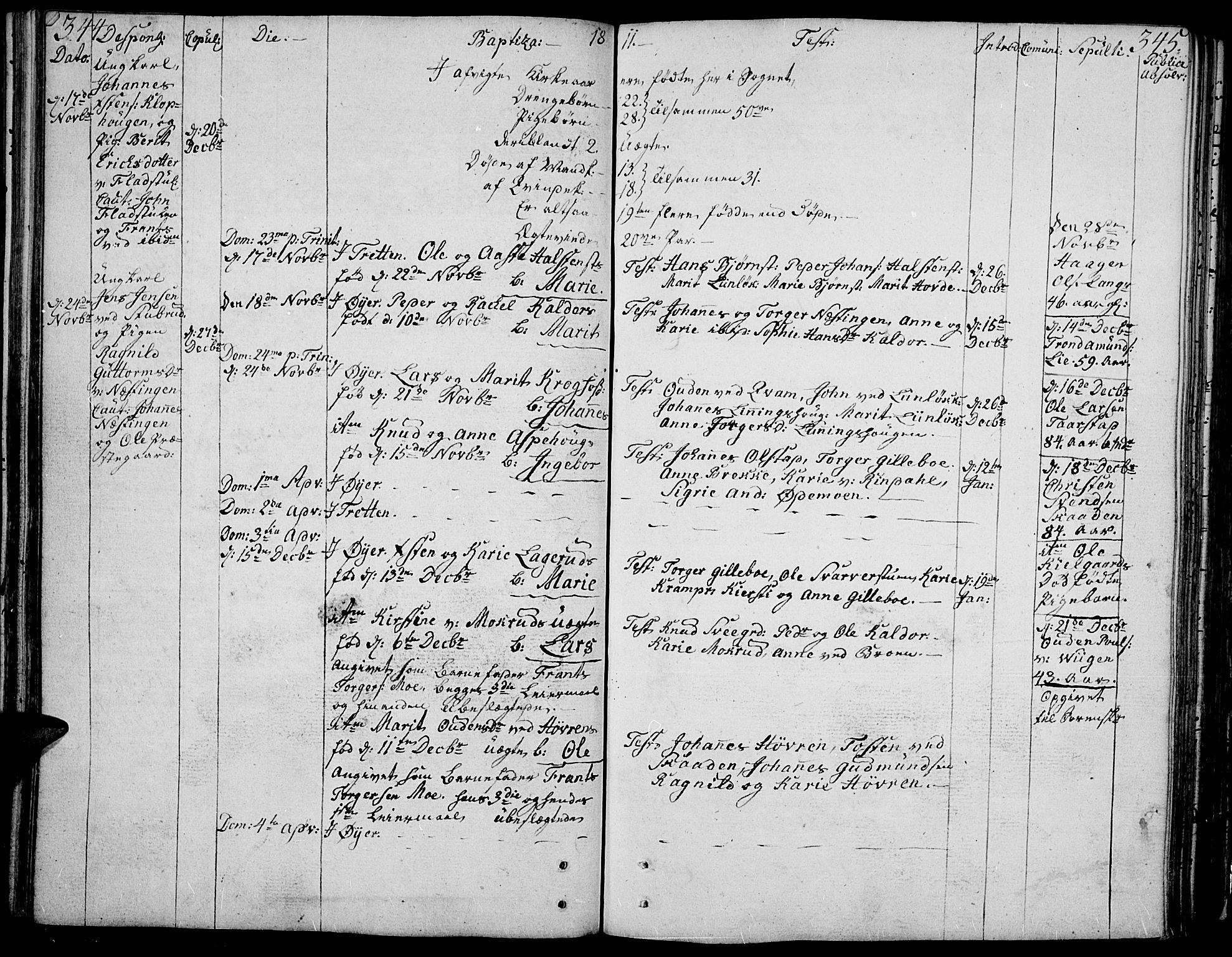 Øyer prestekontor, SAH/PREST-084/H/Ha/Haa/L0003: Parish register (official) no. 3, 1784-1824, p. 344-345