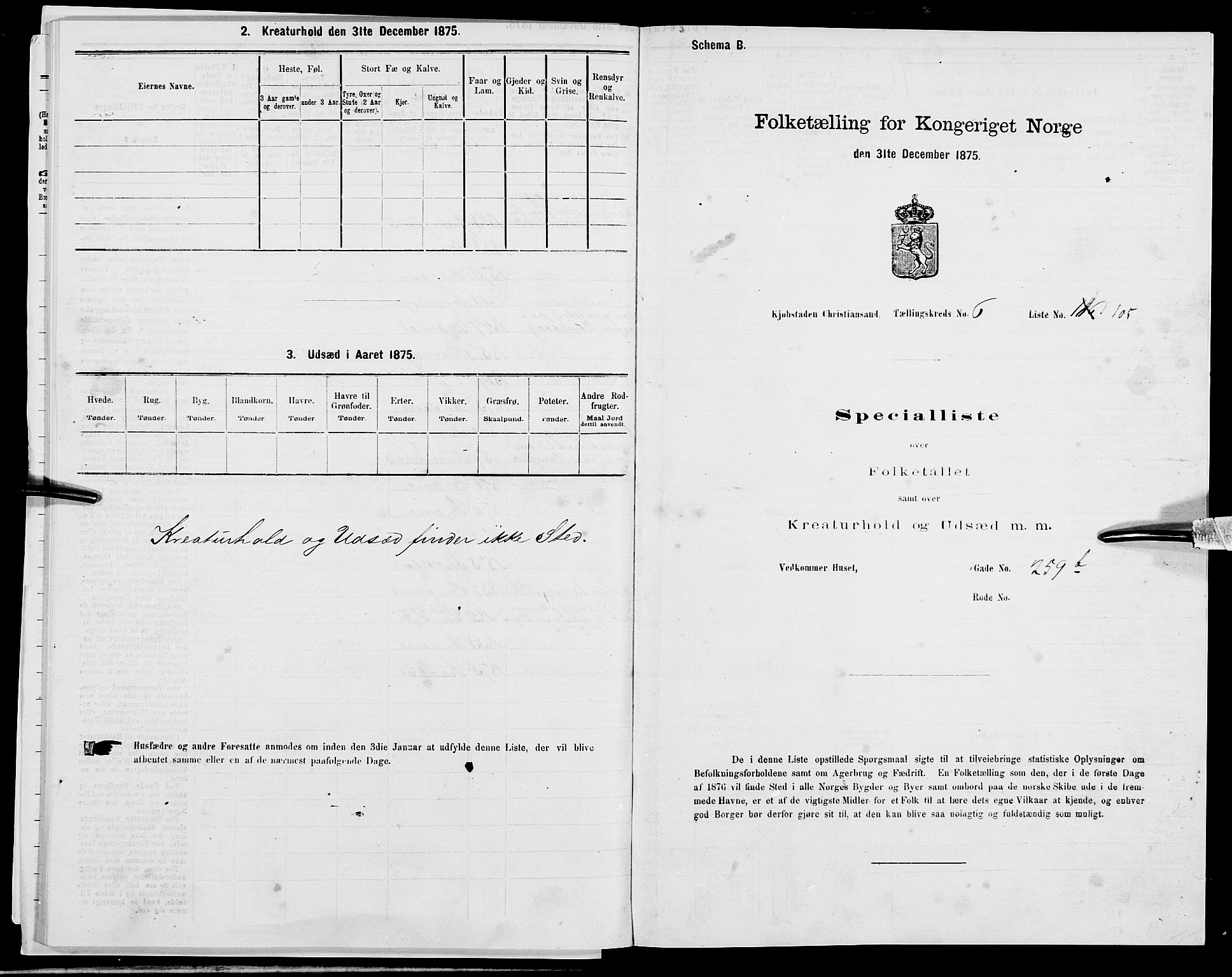 SAK, 1875 census for 1001P Kristiansand, 1875, p. 983