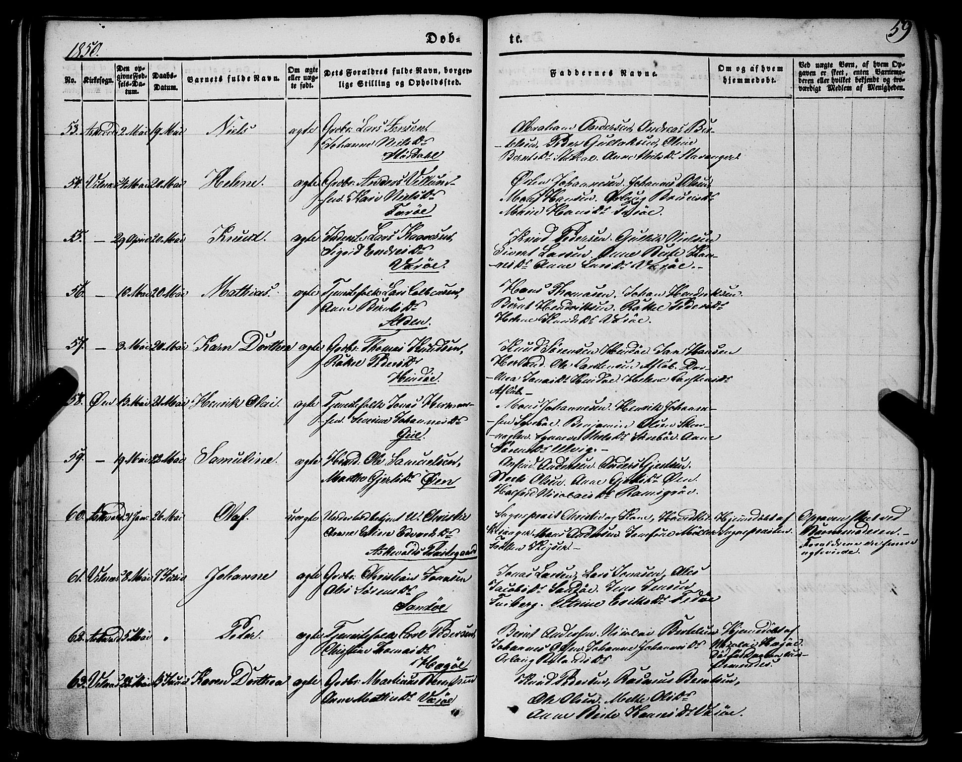 Askvoll sokneprestembete, SAB/A-79501/H/Haa/Haaa/L0011/0001: Parish register (official) no. A 11 I, 1845-1864, p. 59
