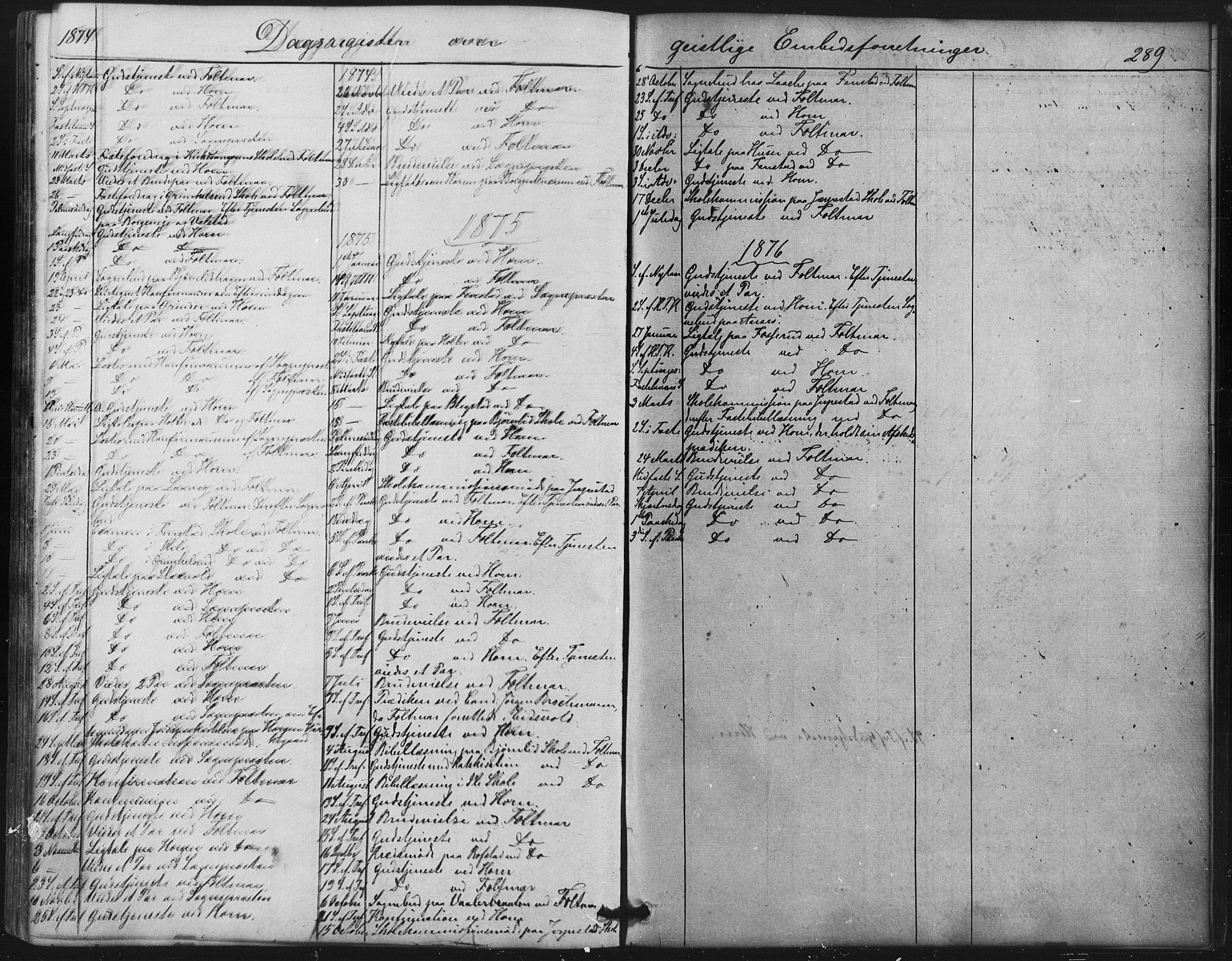 Nes prestekontor Kirkebøker, SAO/A-10410/F/Fb/L0001: Parish register (official) no. II 1, 1859-1882, p. 289
