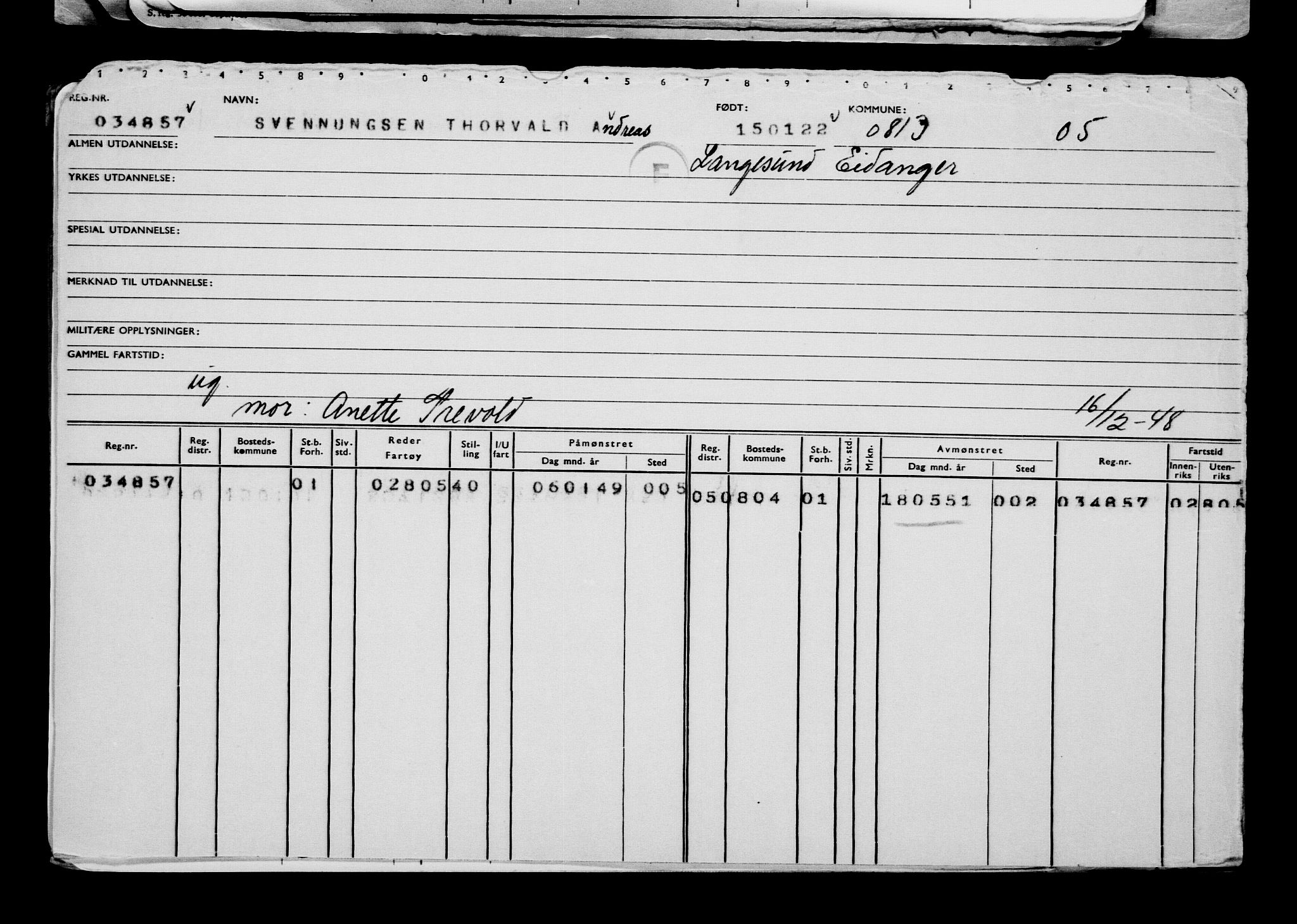 Direktoratet for sjømenn, AV/RA-S-3545/G/Gb/L0202: Hovedkort, 1922, p. 31