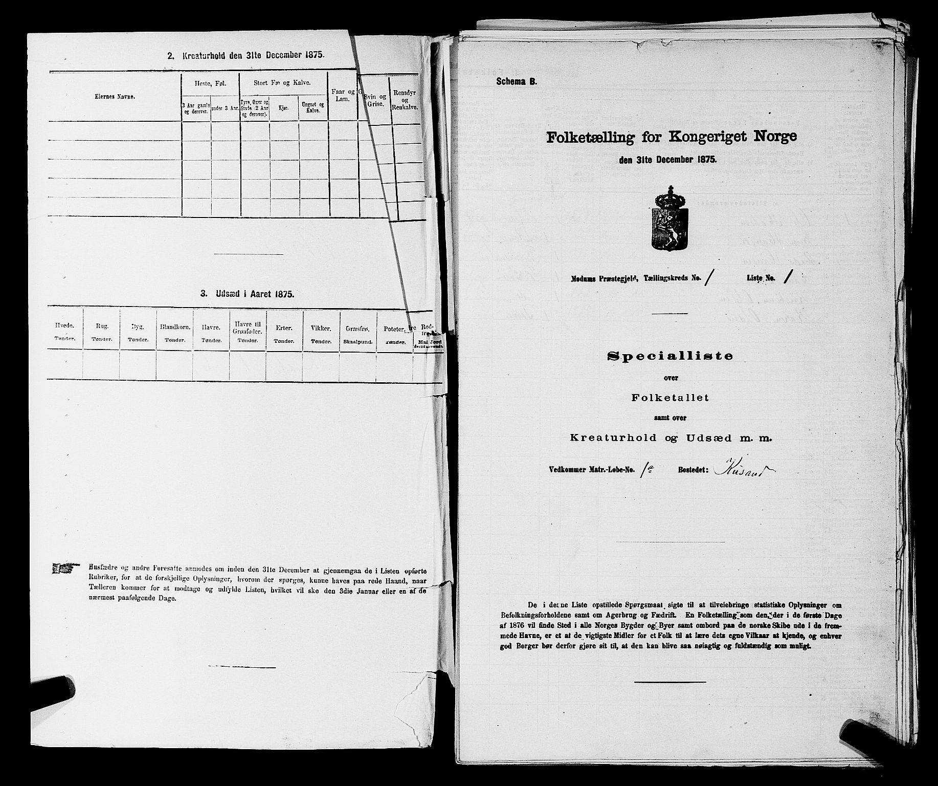 SAKO, 1875 census for 0623P Modum, 1875, p. 108