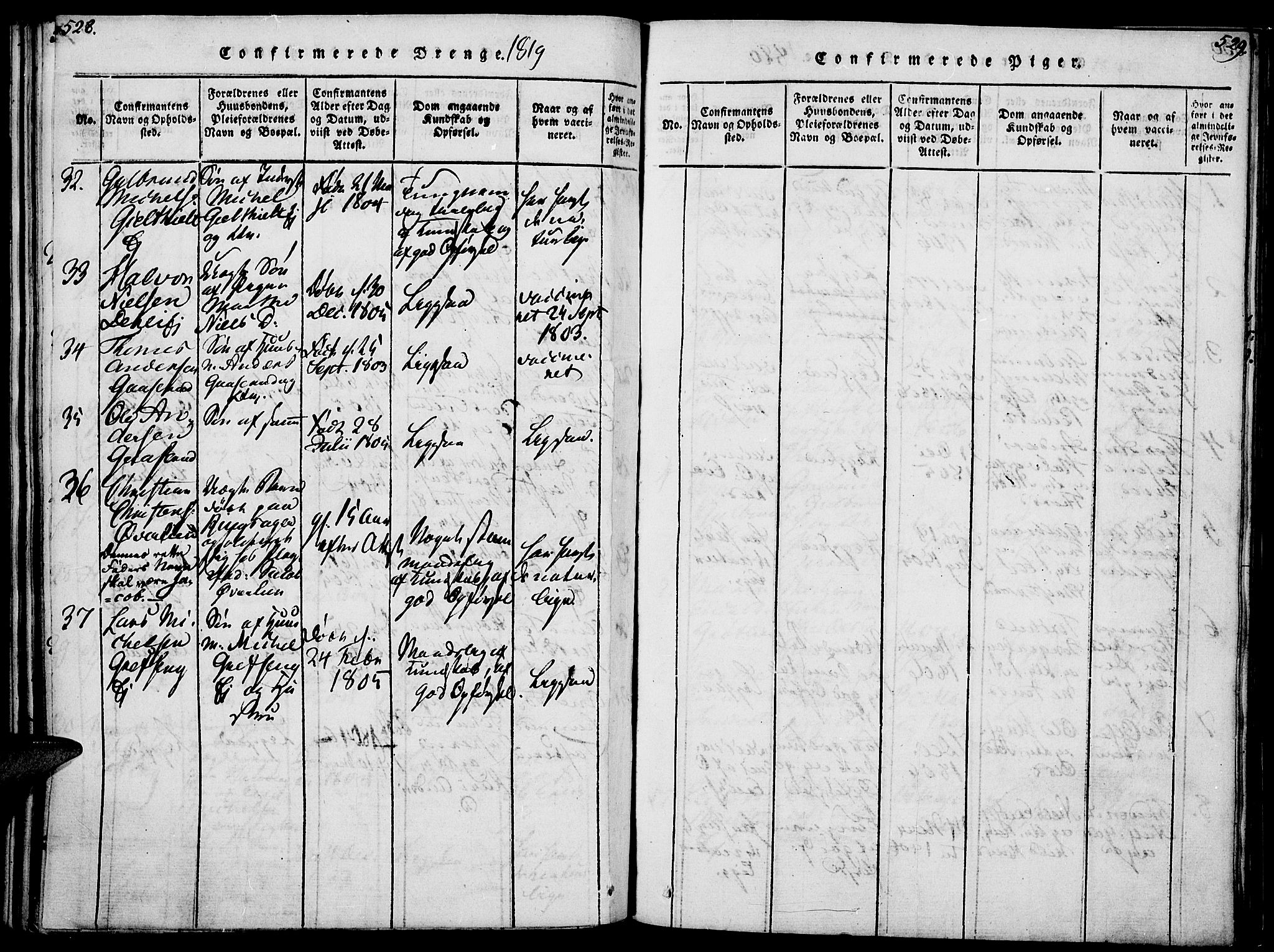 Nes prestekontor, Hedmark, SAH/PREST-020/K/Ka/L0002: Parish register (official) no. 2, 1813-1827, p. 528-529