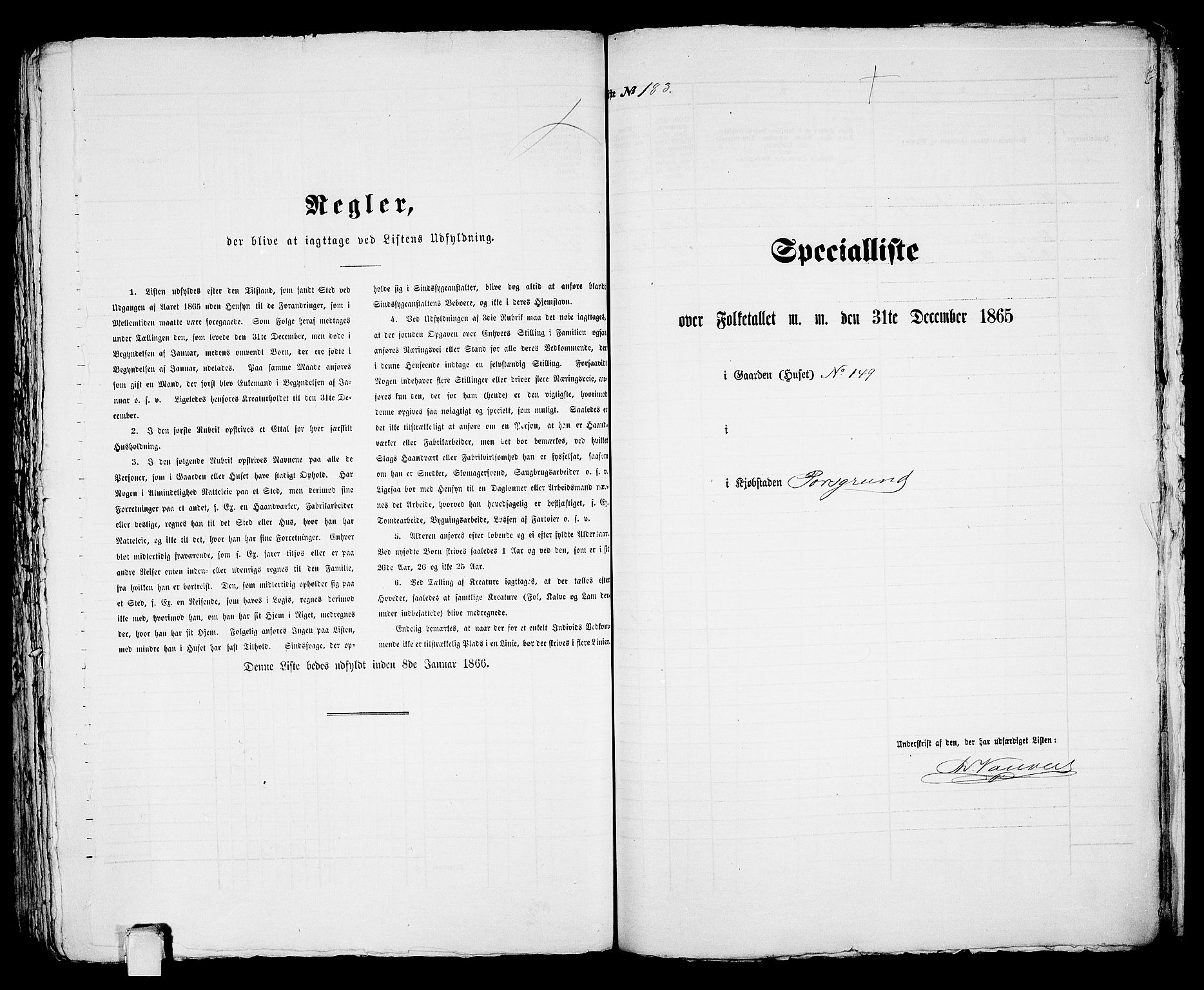 RA, 1865 census for Porsgrunn, 1865, p. 374