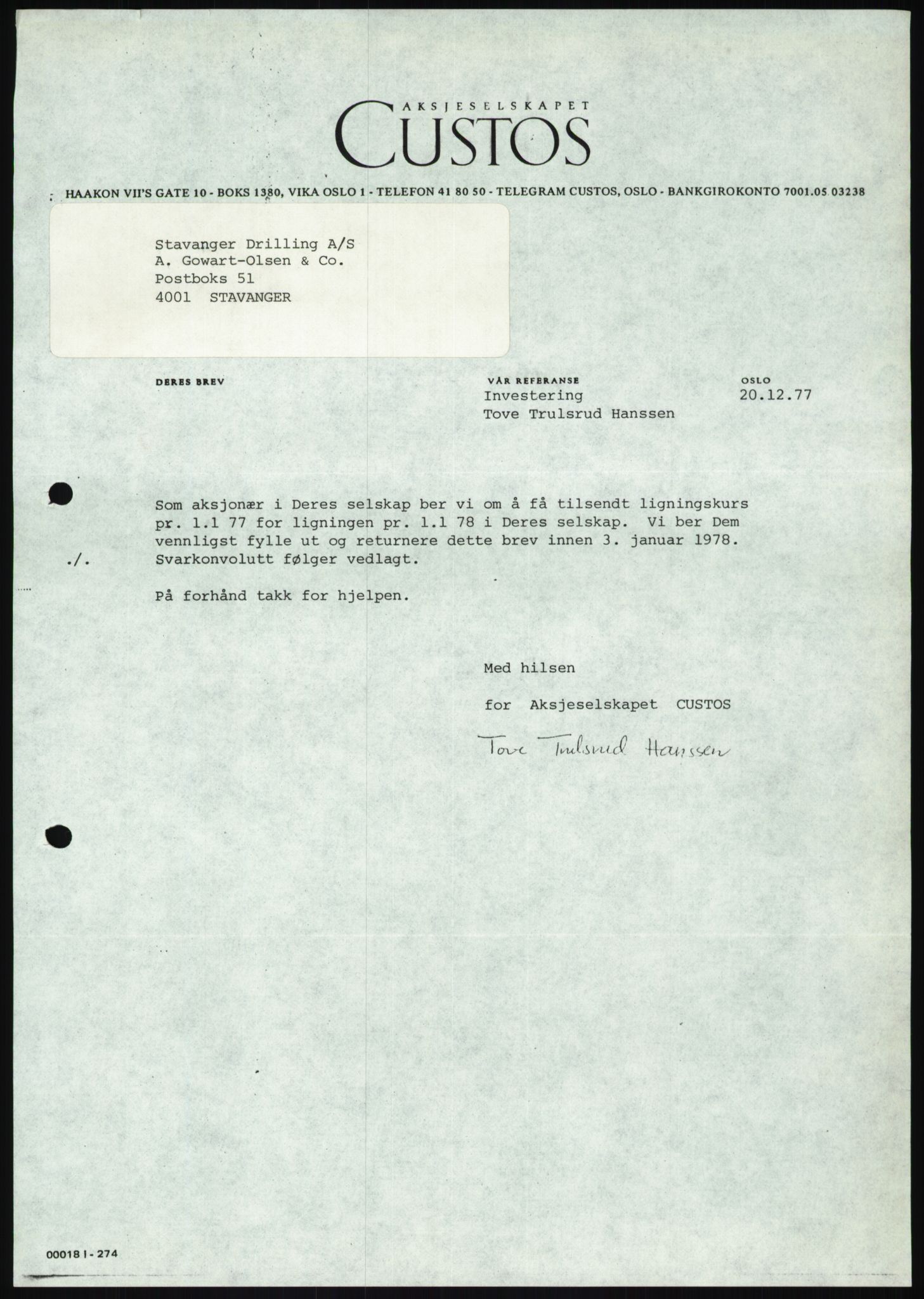 Pa 1503 - Stavanger Drilling AS, AV/SAST-A-101906/D/L0006: Korrespondanse og saksdokumenter, 1974-1984, p. 1302