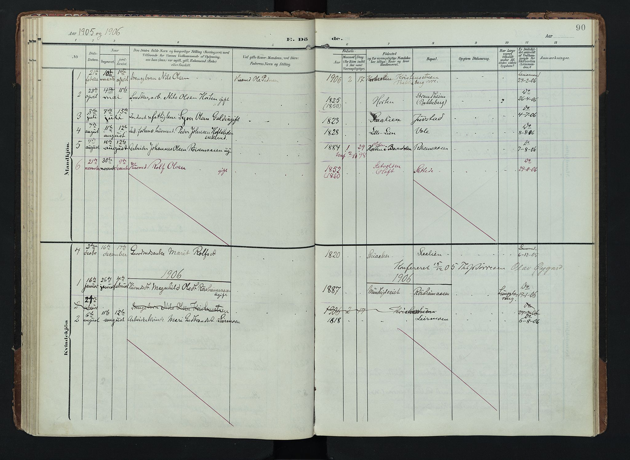 Lom prestekontor, AV/SAH-PREST-070/K/L0012: Parish register (official) no. 12, 1904-1928, p. 90