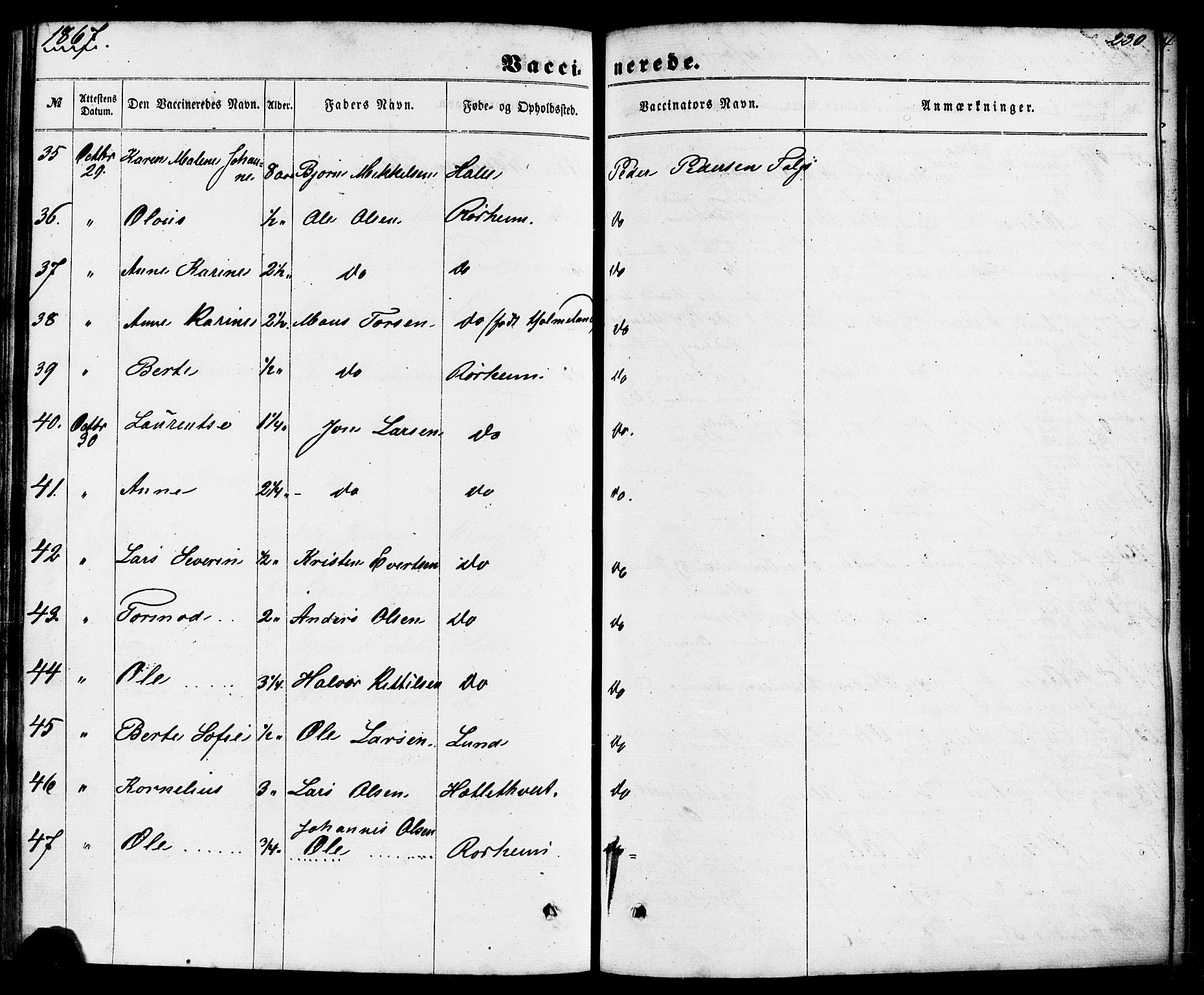 Nedstrand sokneprestkontor, SAST/A-101841/01/IV: Parish register (official) no. A 10, 1861-1887, p. 230