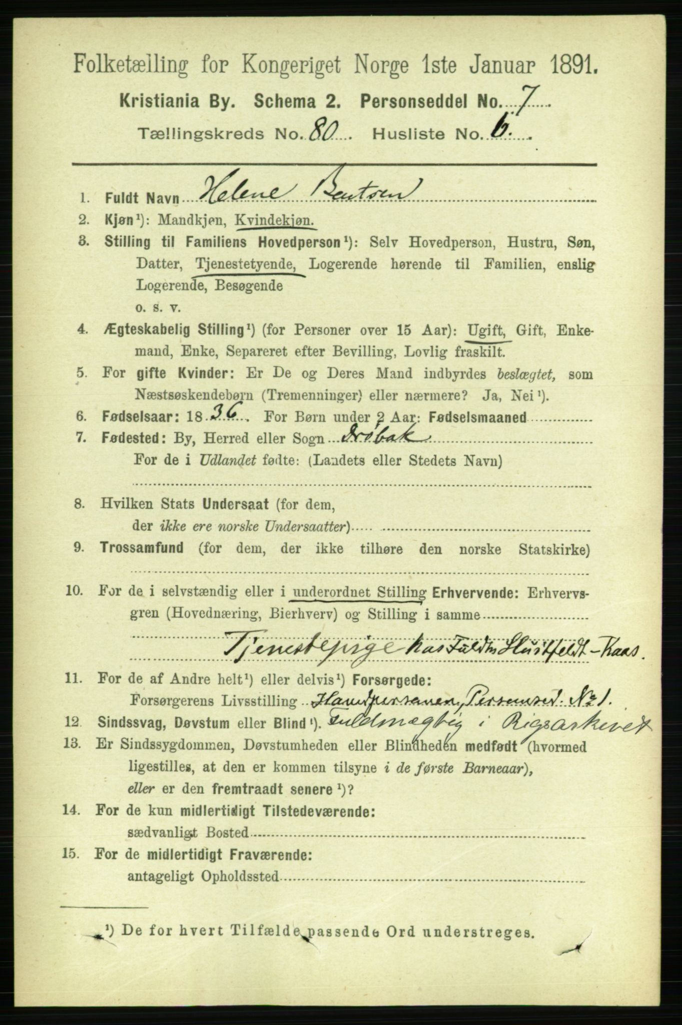RA, 1891 census for 0301 Kristiania, 1891, p. 41331