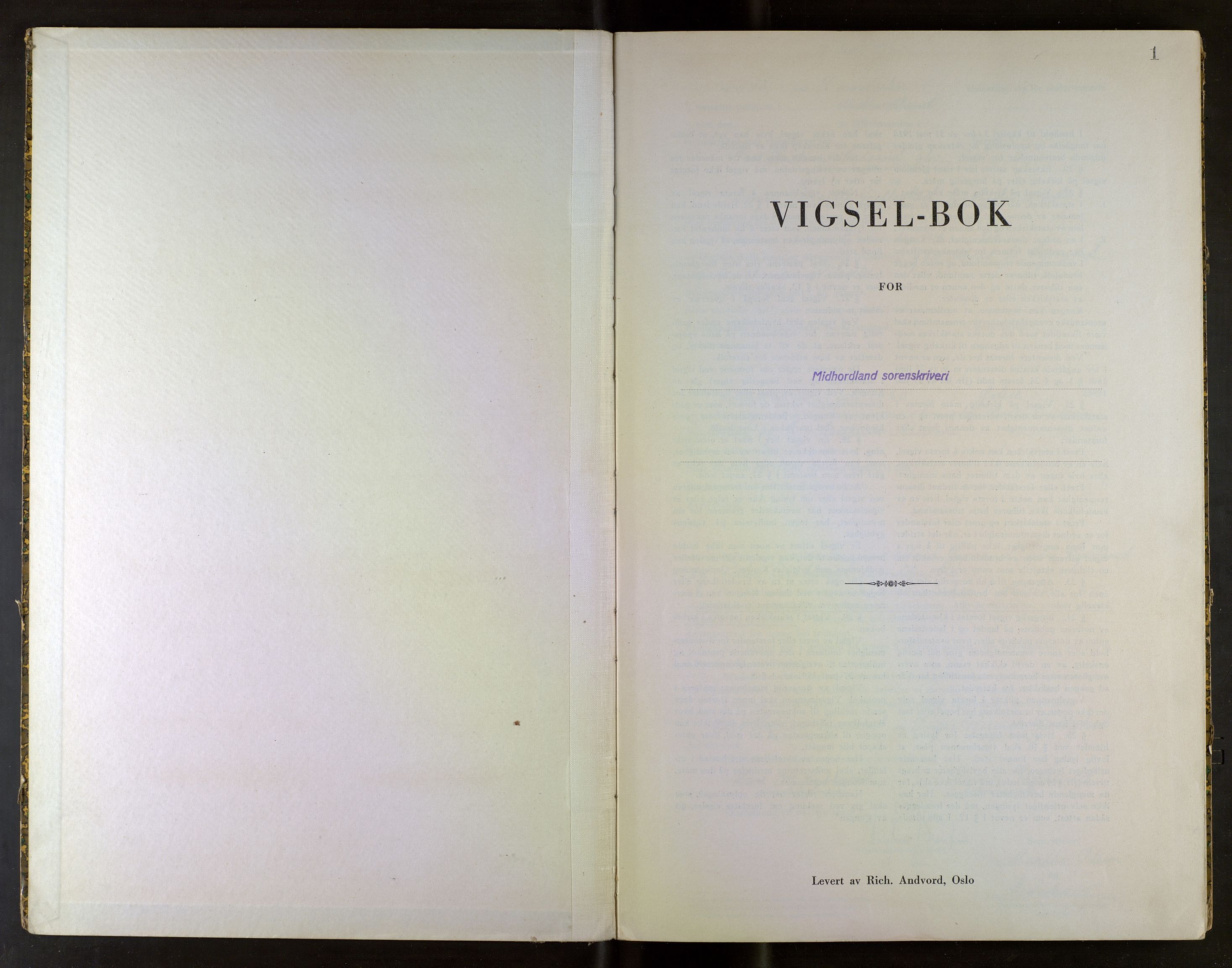 Midhordland sorenskriveri, SAB/A-3001/1/M/Mc/Mca/L0005: Notarialbilag. Vigselbøker, 1943-1944, p. 1