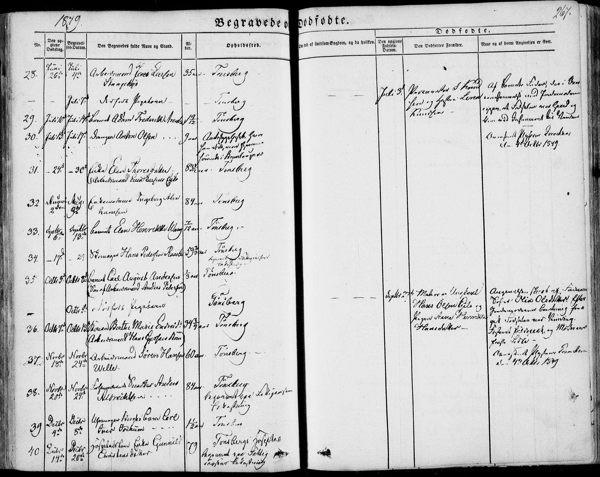 Tønsberg kirkebøker, SAKO/A-330/F/Fa/L0007: Parish register (official) no. I 7, 1845-1854, p. 267