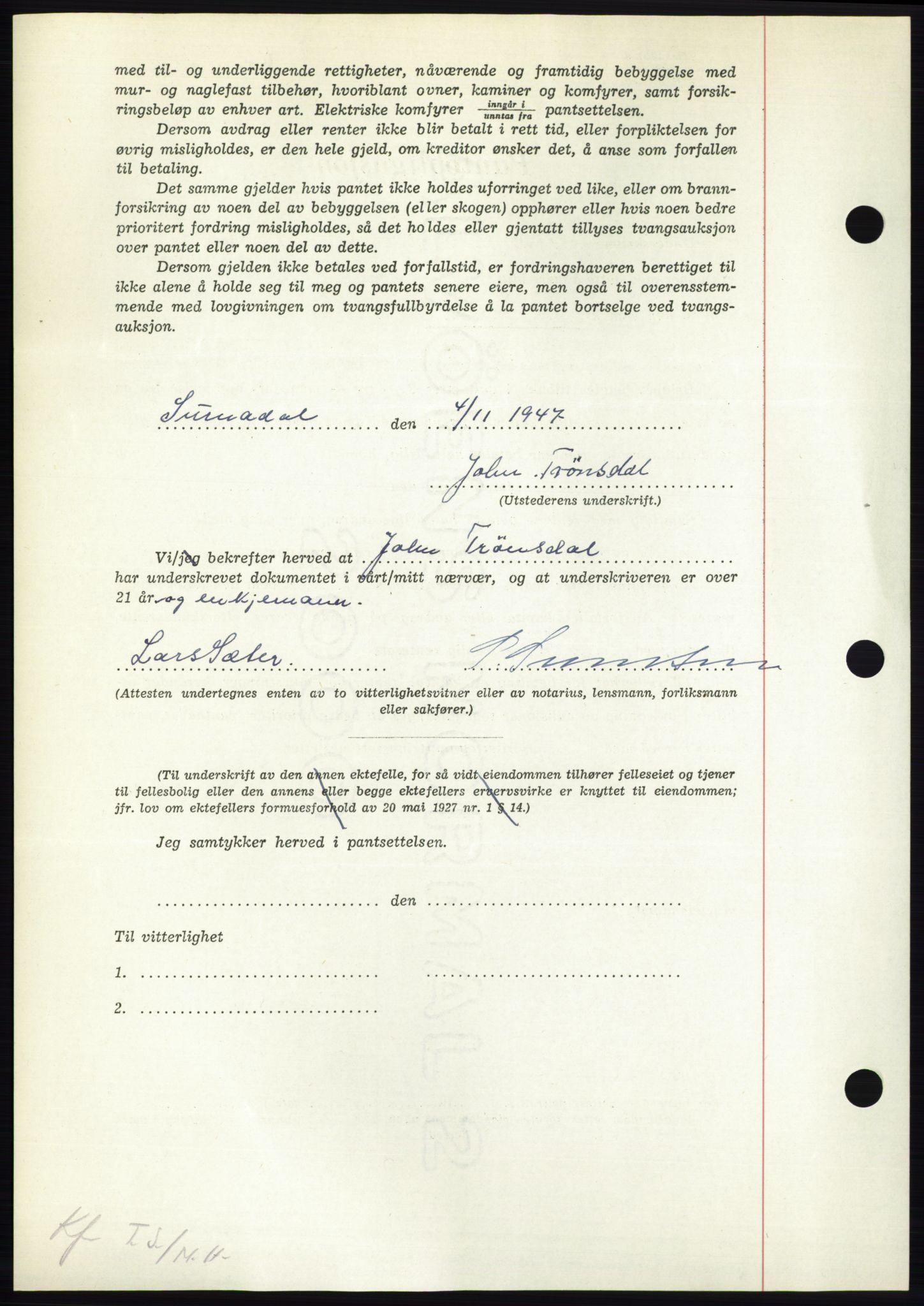 Nordmøre sorenskriveri, AV/SAT-A-4132/1/2/2Ca: Mortgage book no. B97, 1947-1948, Diary no: : 2572/1947