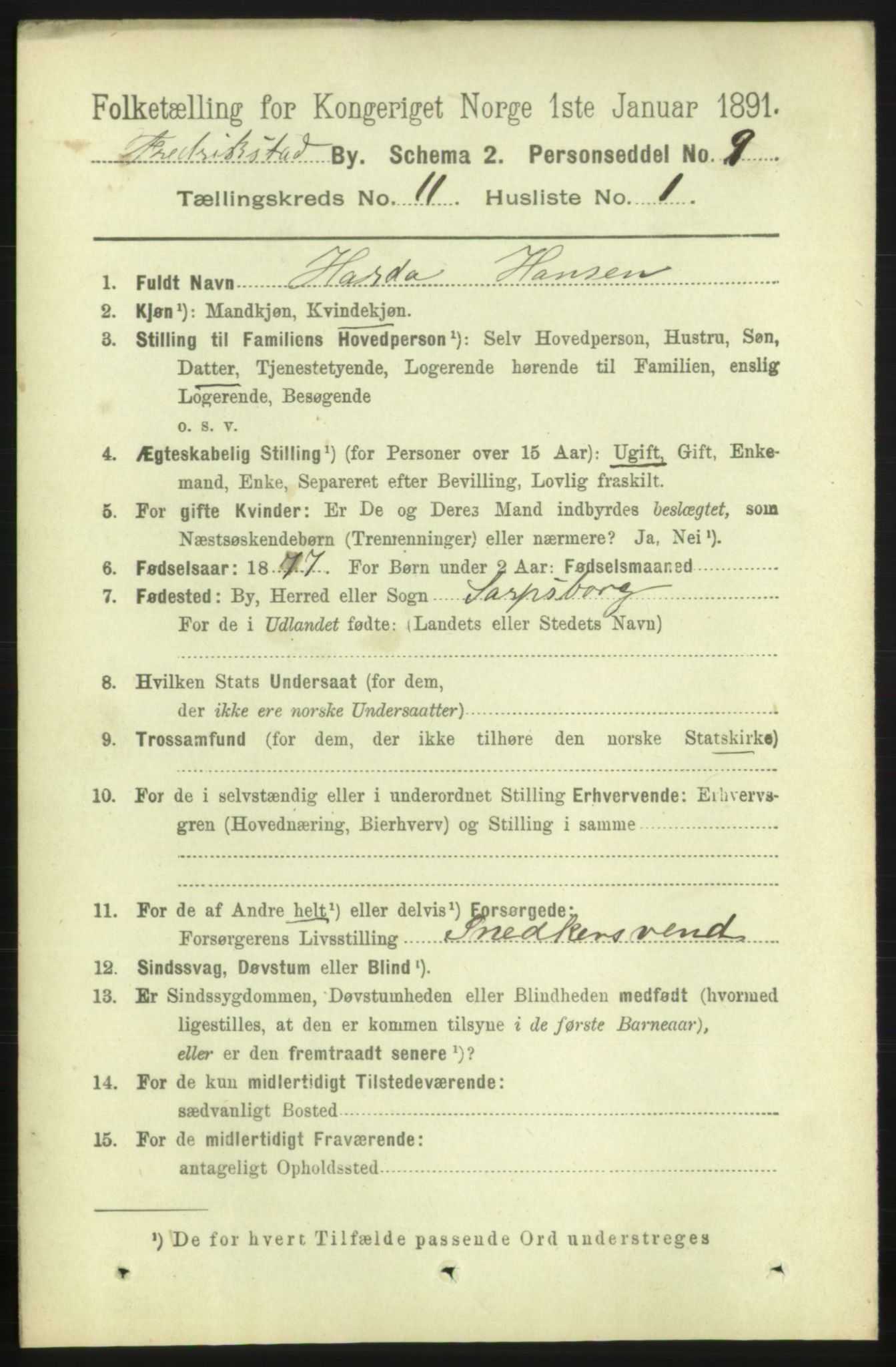 RA, 1891 census for 0103 Fredrikstad, 1891, p. 12570