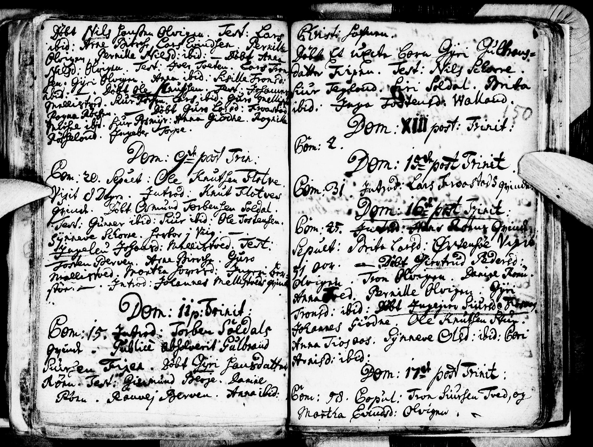 Kvam sokneprestembete, SAB/A-76201/H/Haa: Parish register (official) no. A 1, 1690-1741, p. 150