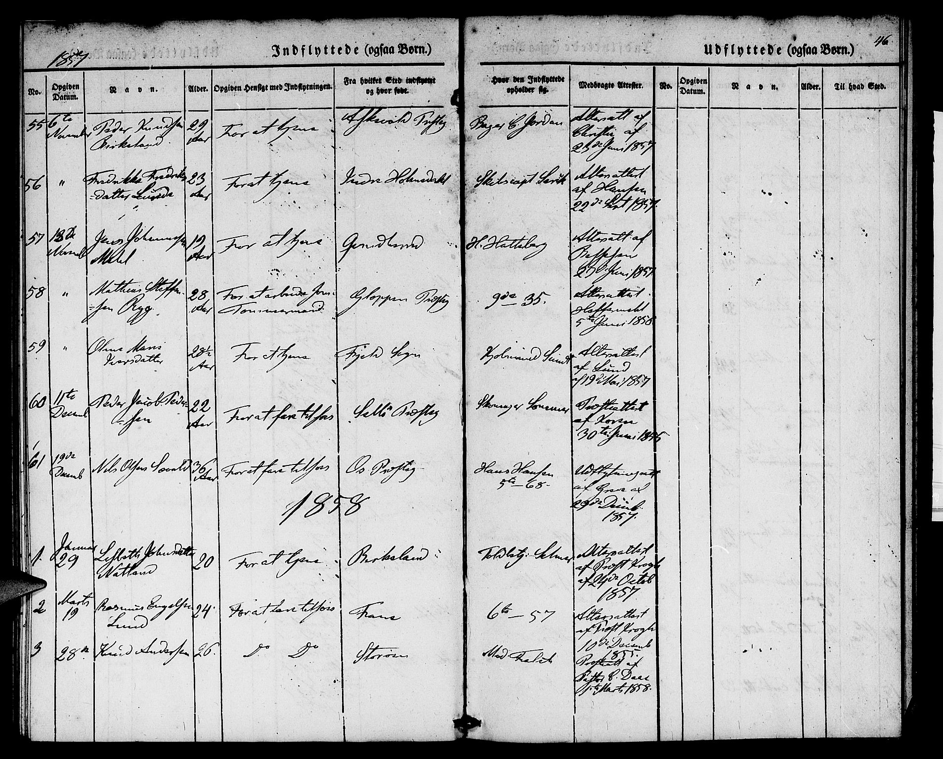 Nykirken Sokneprestembete, SAB/A-77101/H/Hab: Parish register (copy) no. F 1, 1837-1859, p. 46