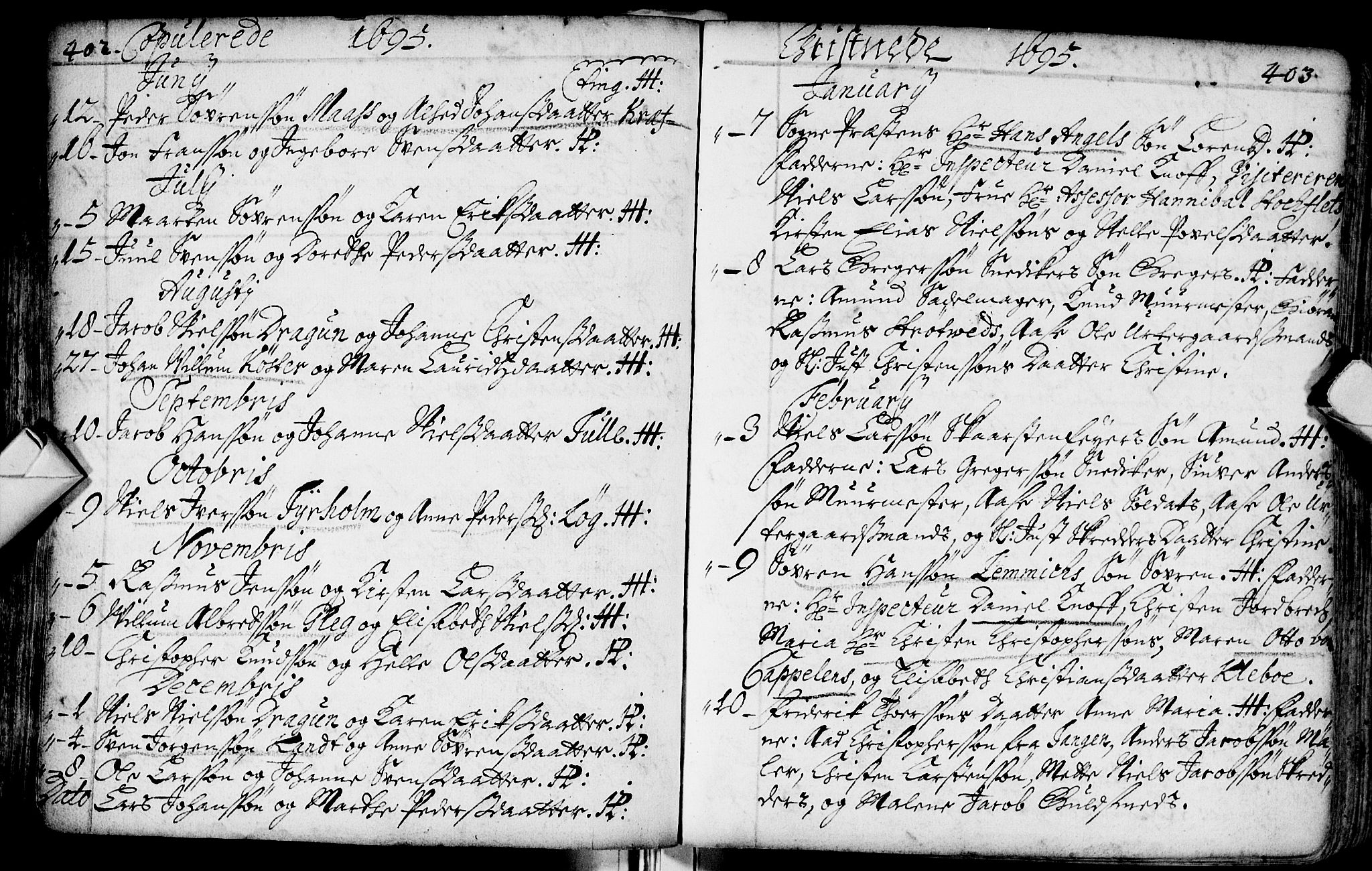 Bragernes kirkebøker, SAKO/A-6/F/Fa/L0002: Parish register (official) no. I 2, 1680-1705, p. 402-403