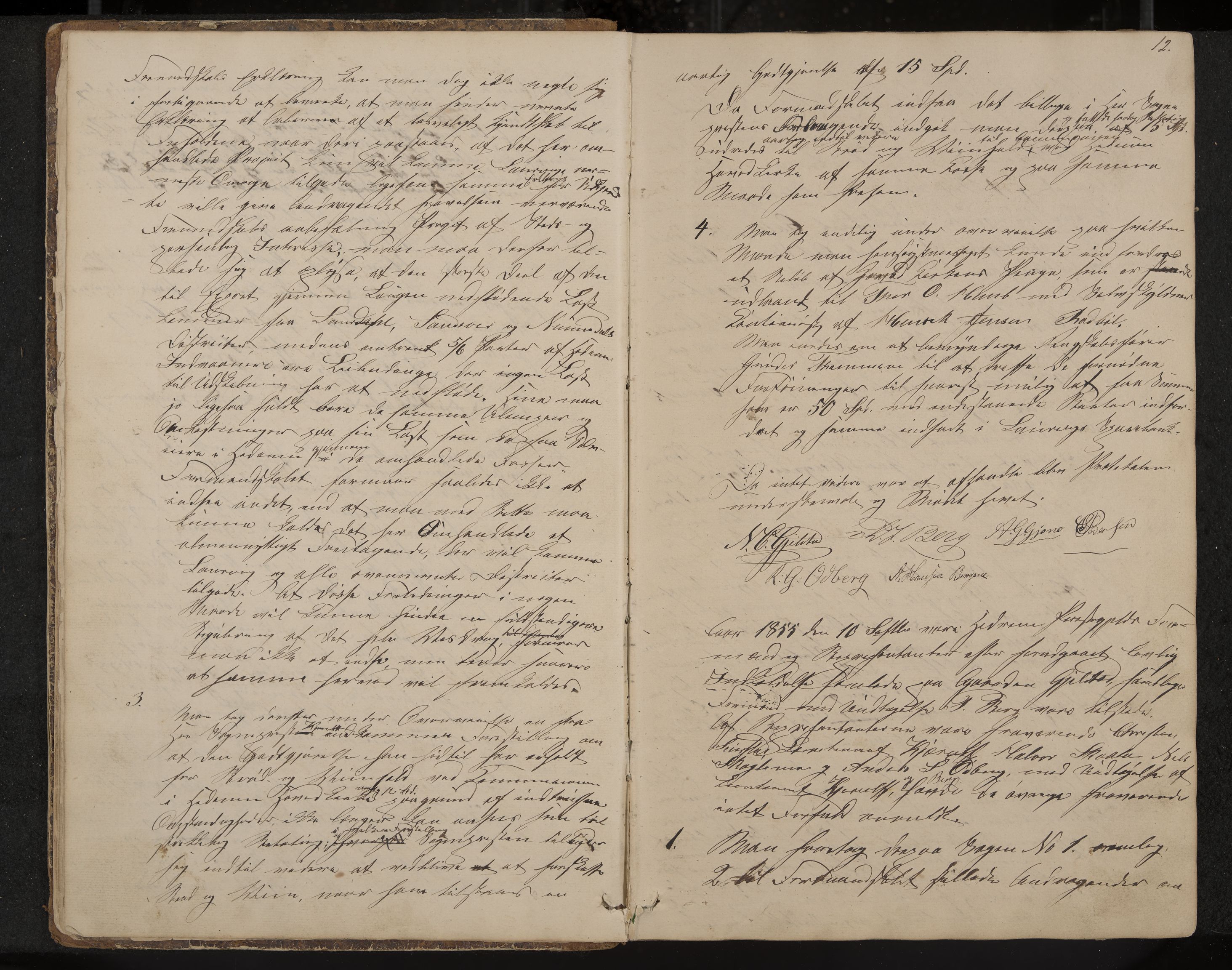 Hedrum formannskap og sentraladministrasjon, IKAK/0727021/A/Aa/L0002: Møtebok, 1853-1867, p. 12