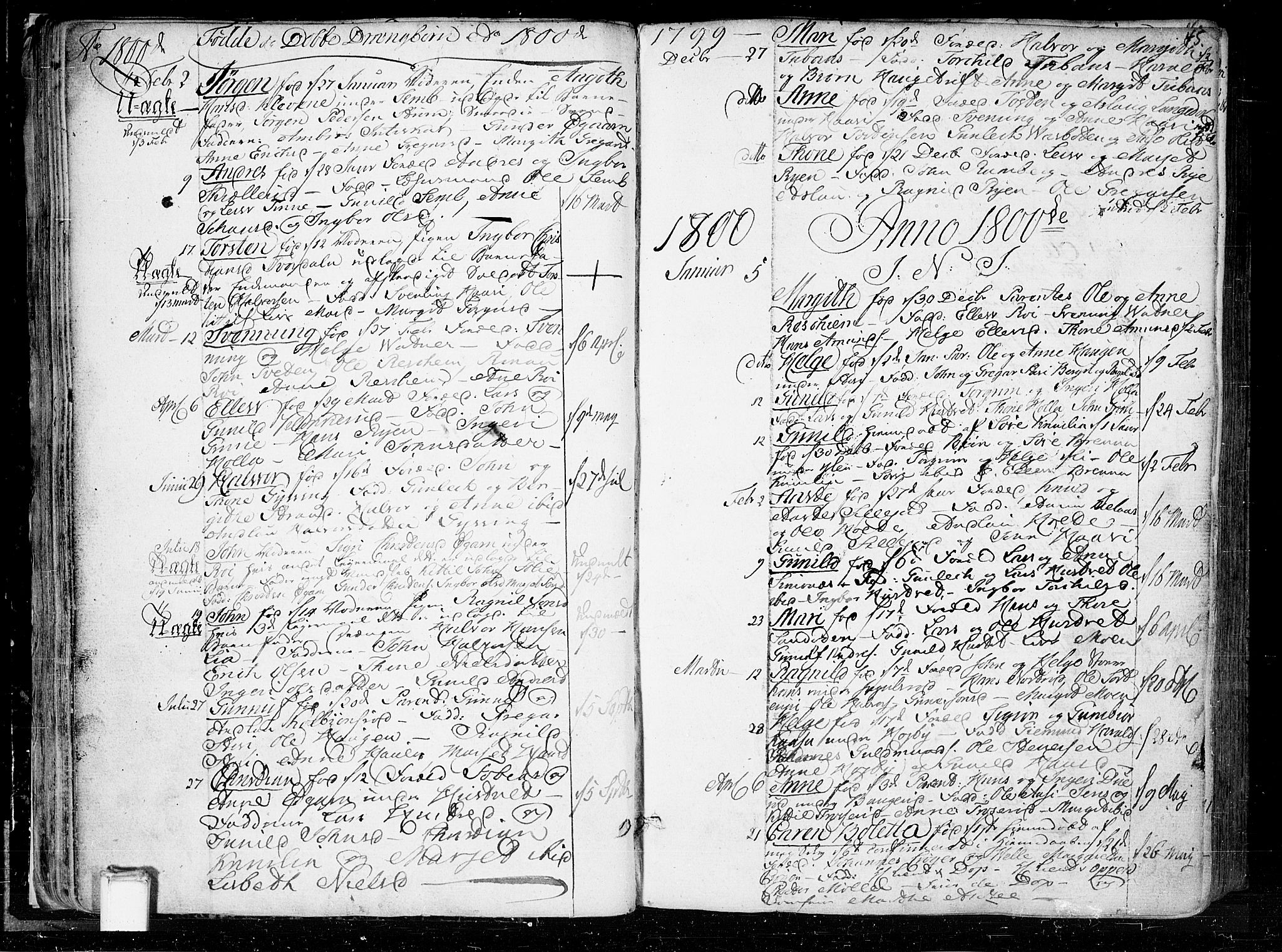 Heddal kirkebøker, AV/SAKO-A-268/F/Fa/L0004: Parish register (official) no. I 4, 1784-1814, p. 45