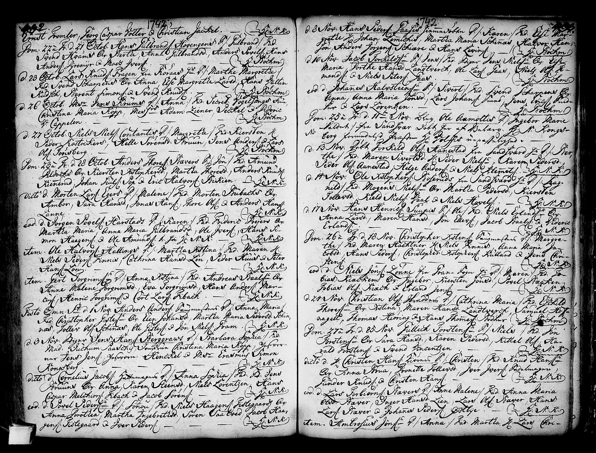Kongsberg kirkebøker, AV/SAKO-A-22/F/Fa/L0002: Parish register (official) no. I 2, 1721-1743, p. 432-433
