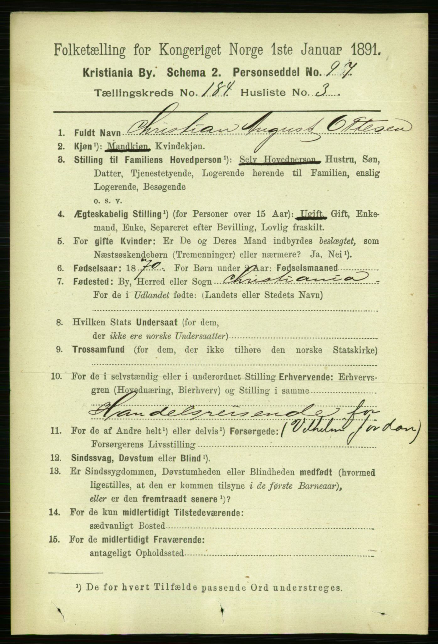 RA, 1891 census for 0301 Kristiania, 1891, p. 110135