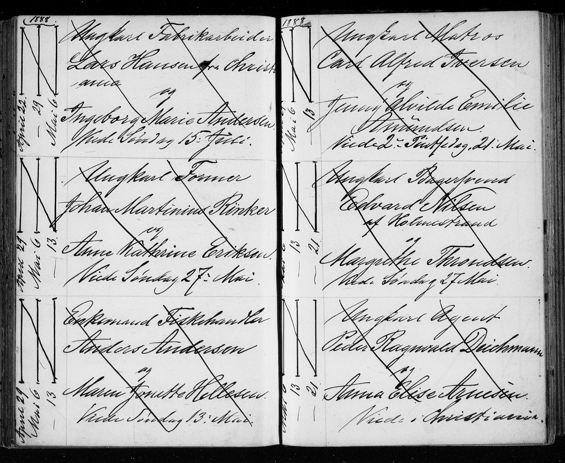 Bragernes kirkebøker, AV/SAKO-A-6/H/Ha/L0006: Banns register no. 6, 1873-1896