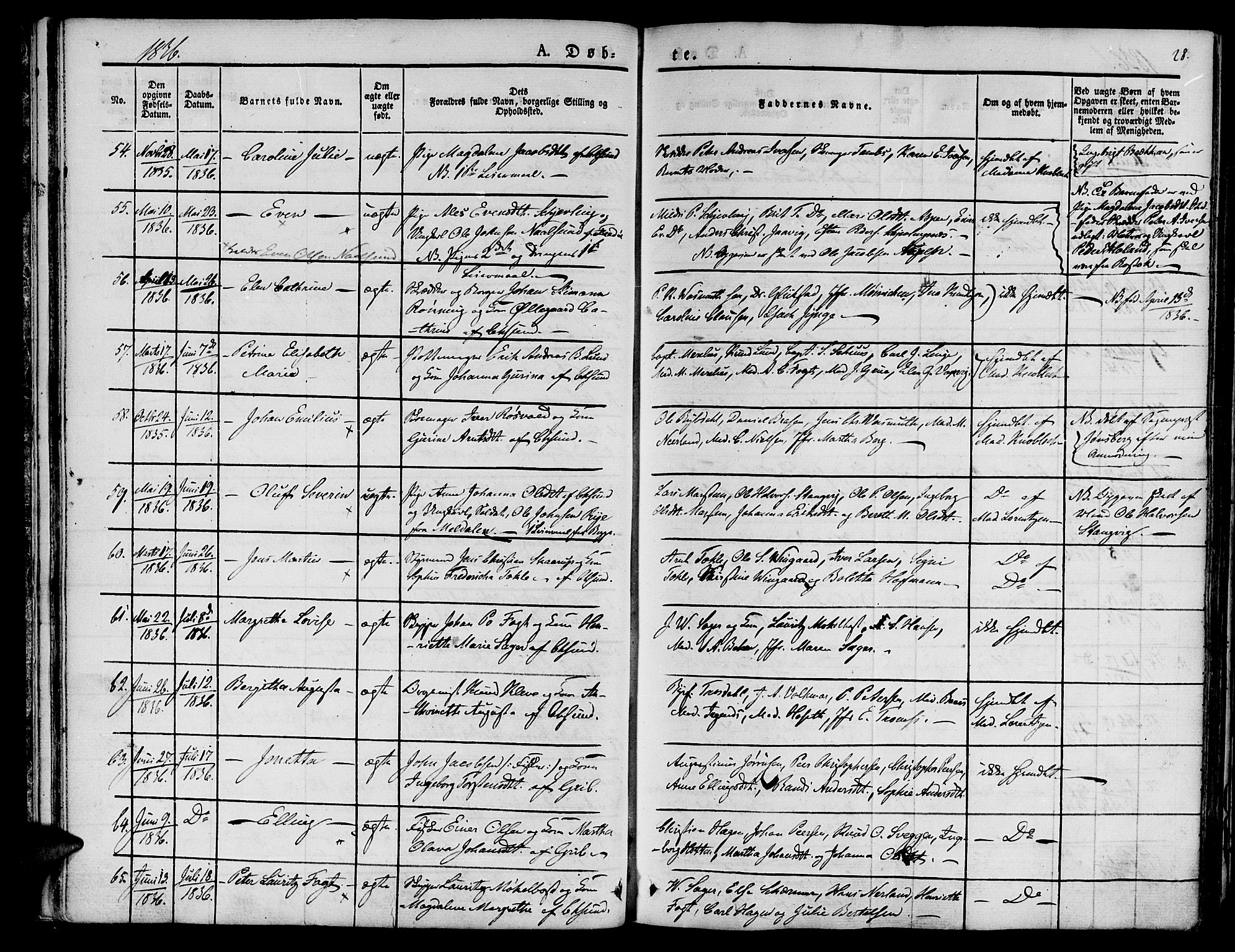 Ministerialprotokoller, klokkerbøker og fødselsregistre - Møre og Romsdal, AV/SAT-A-1454/572/L0843: Parish register (official) no. 572A06, 1832-1842, p. 28