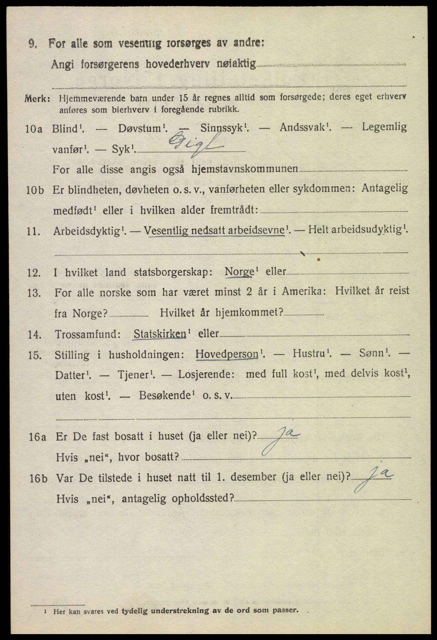 SAH, 1920 census for Fåberg, 1920, p. 3541