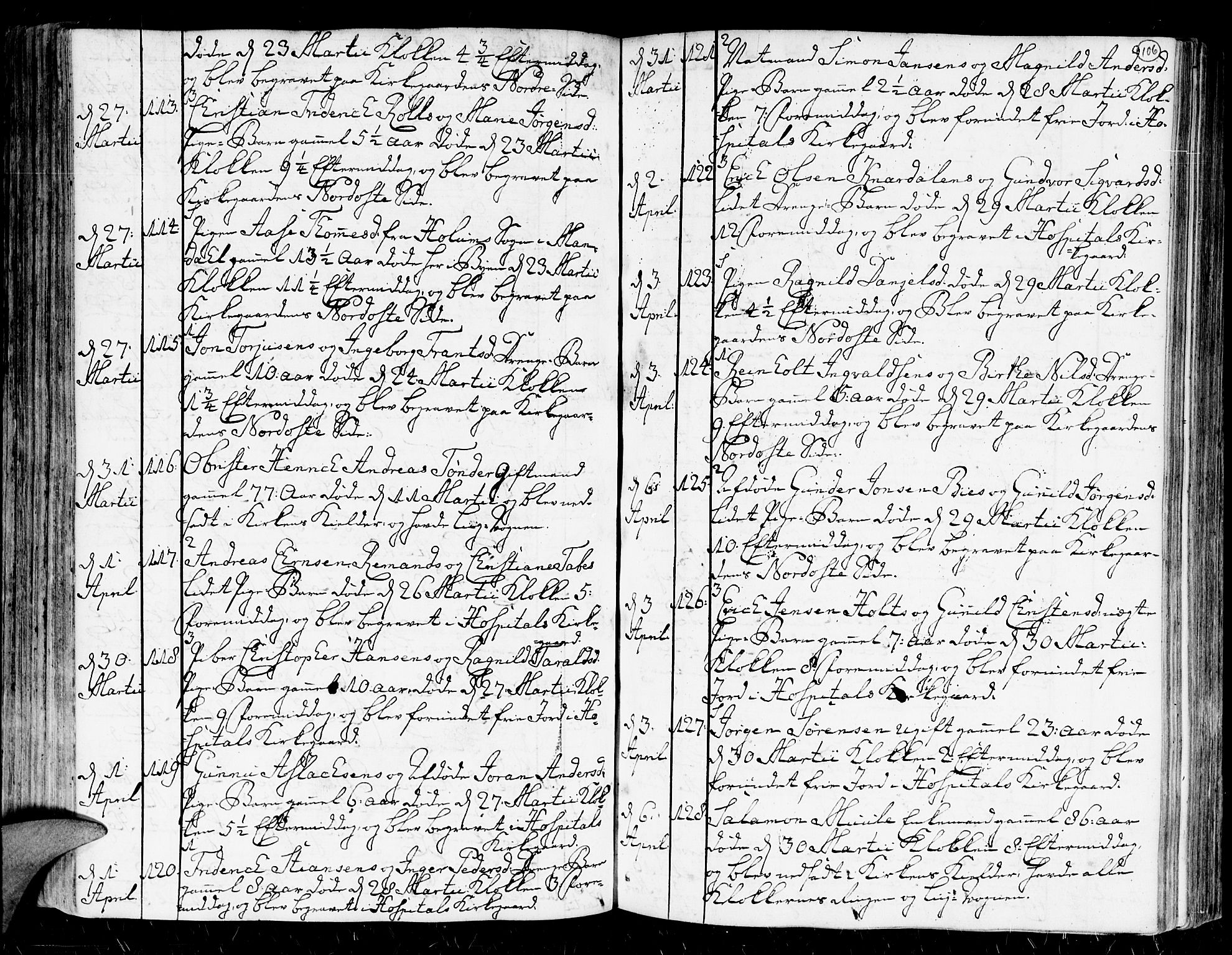 Kristiansand domprosti, AV/SAK-1112-0006/F/Fa/L0004: Parish register (official) no. A 4, 1762-1794, p. 106