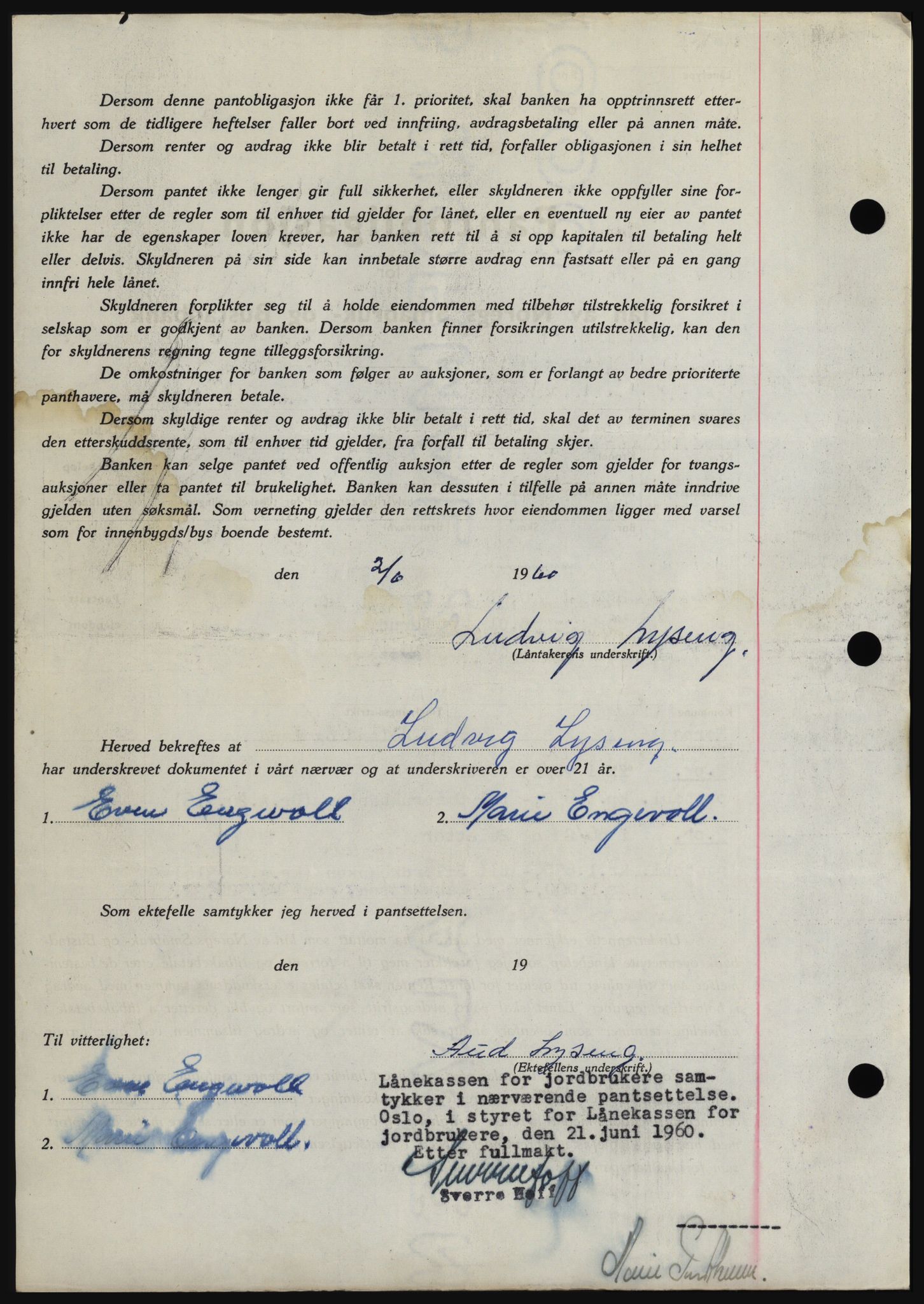 Hadeland og Land tingrett, SAH/TING-010/H/Hb/Hbc/L0043: Mortgage book no. B43, 1960-1960, Diary no: : 2760/1960