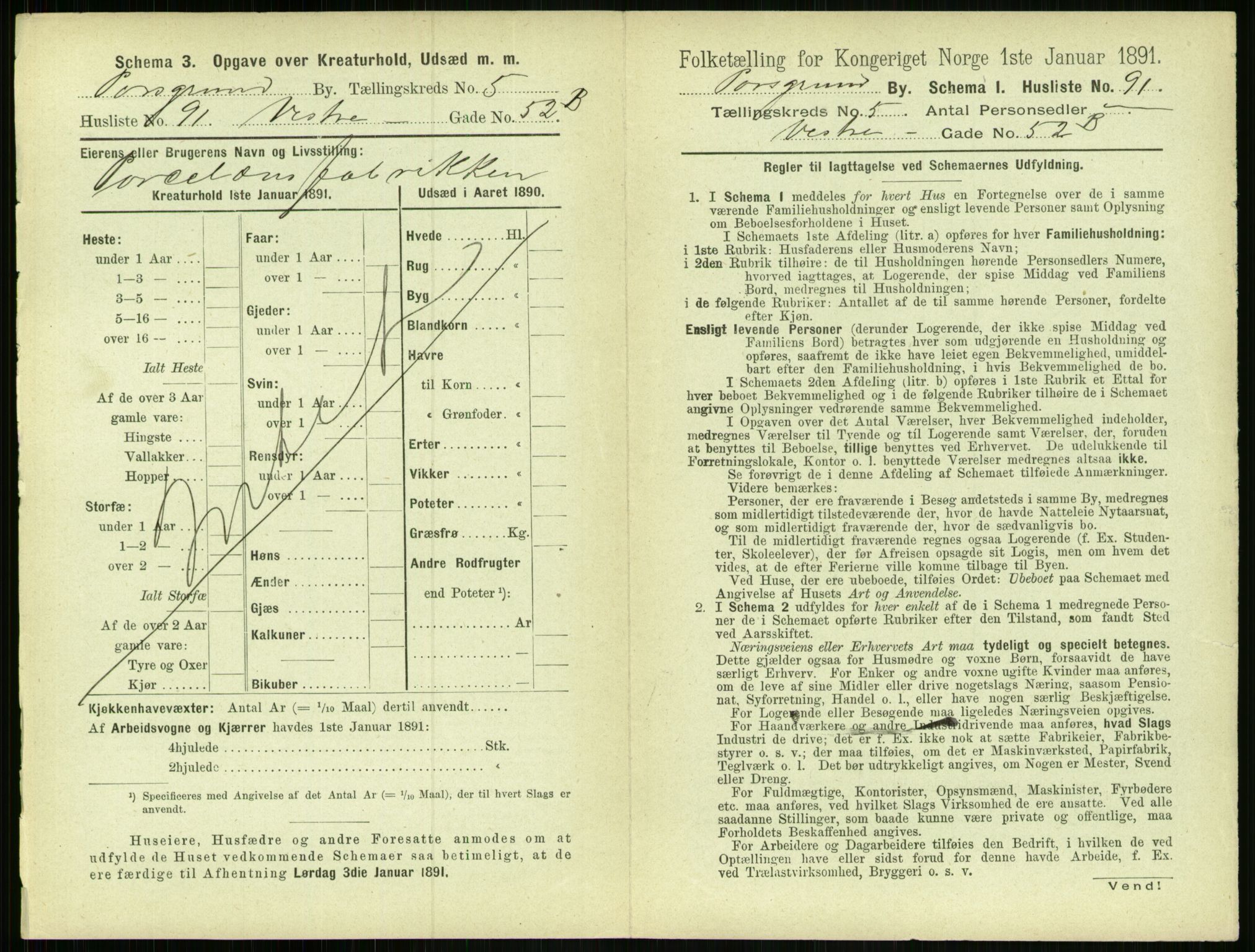 RA, 1891 census for 0805 Porsgrunn, 1891, p. 1179