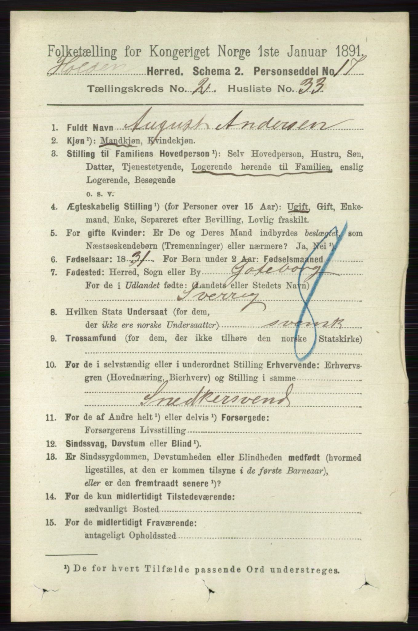 RA, 1891 census for 0819 Holla, 1891, p. 987