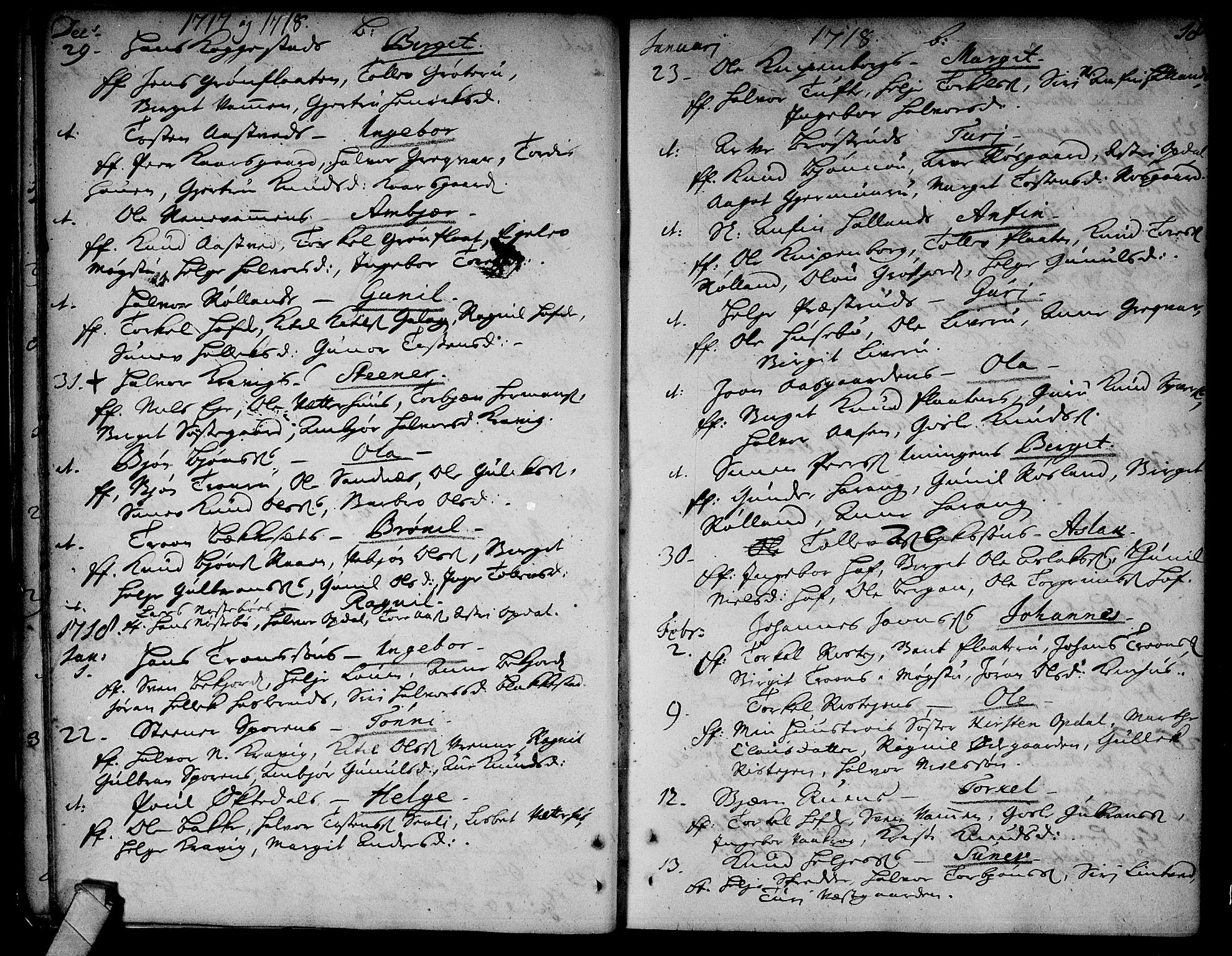 Rollag kirkebøker, SAKO/A-240/F/Fa/L0002: Parish register (official) no. I 2, 1714-1742, p. 18