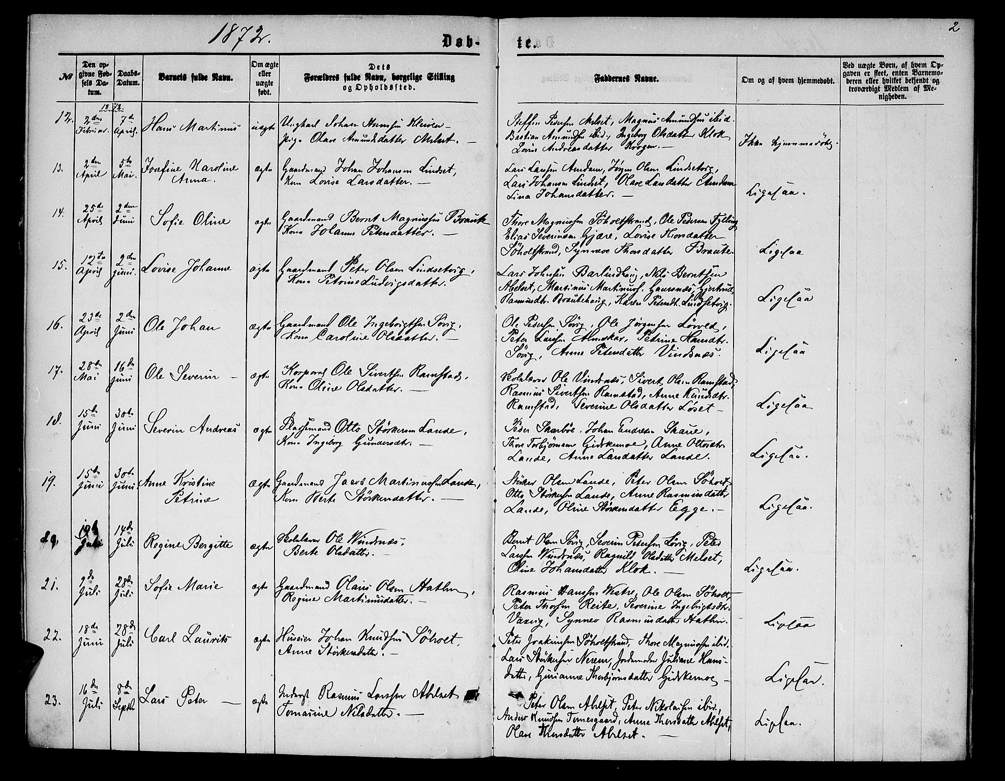 Ministerialprotokoller, klokkerbøker og fødselsregistre - Møre og Romsdal, AV/SAT-A-1454/522/L0325: Parish register (copy) no. 522C04, 1872-1877, p. 2