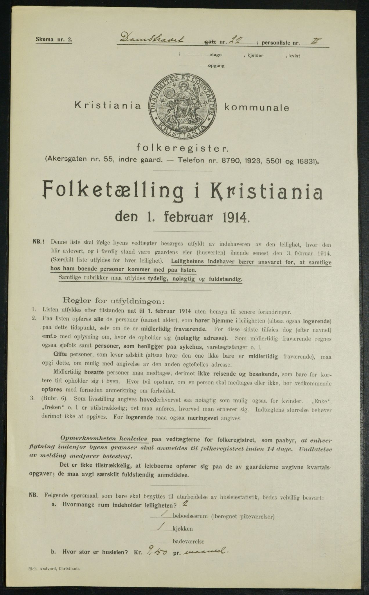 OBA, Municipal Census 1914 for Kristiania, 1914, p. 14702