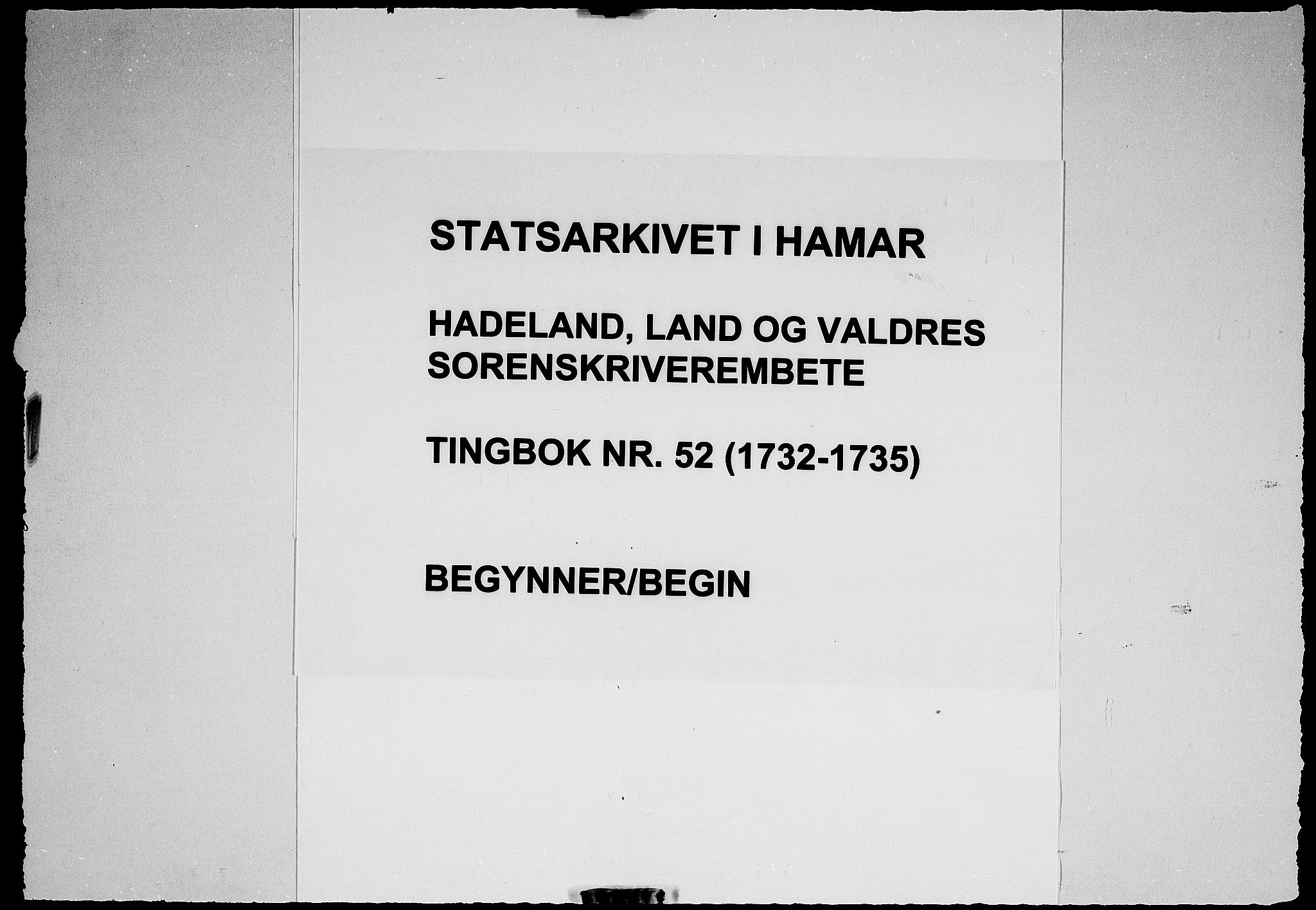 Hadeland, Land og Valdres sorenskriveri, SAH/TING-028/G/Gb/L0052: Tingbok, 1732-1735