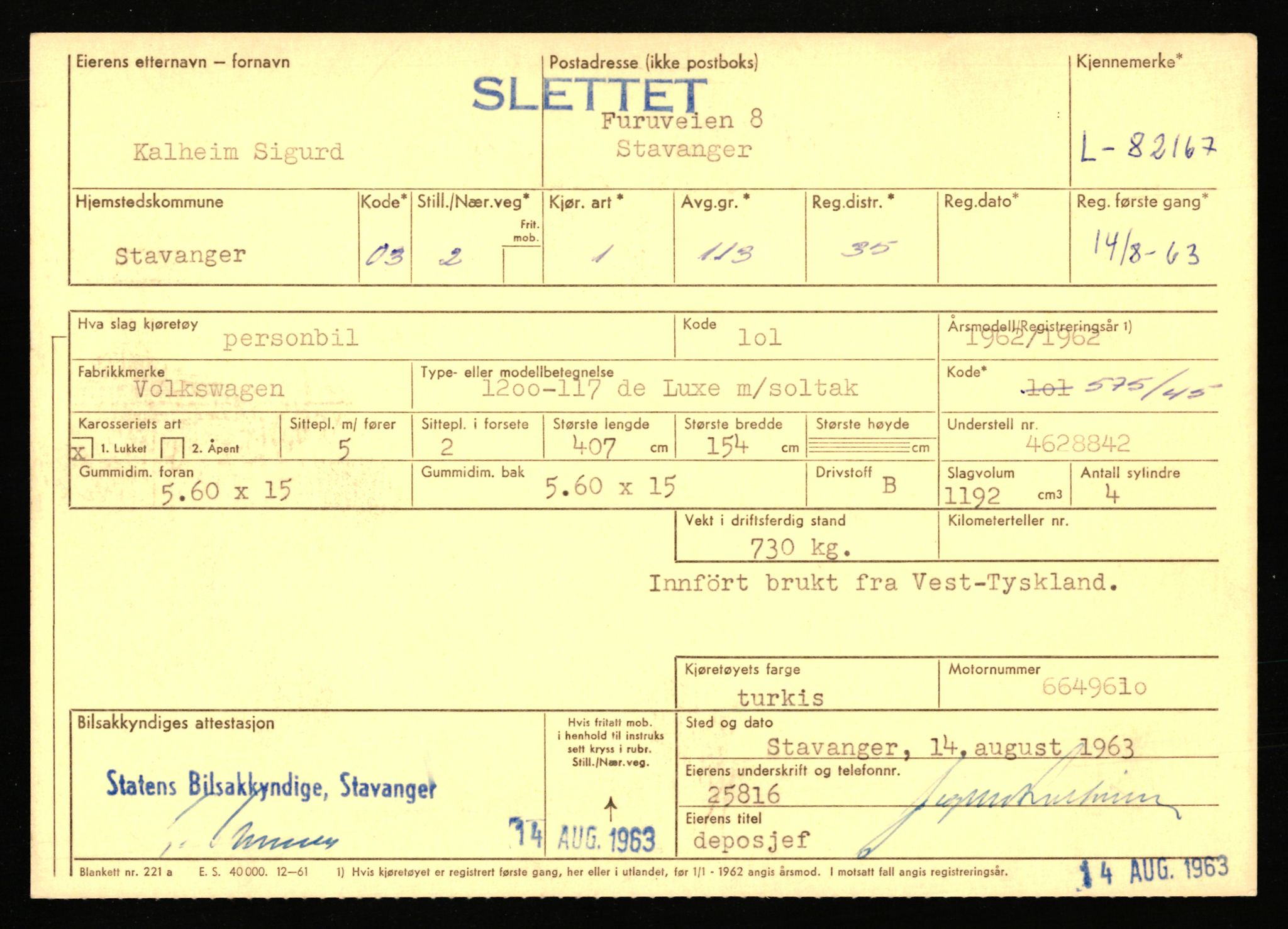 Stavanger trafikkstasjon, AV/SAST-A-101942/0/F/L0071: L-80500 - L-82199, 1930-1971, p. 2699