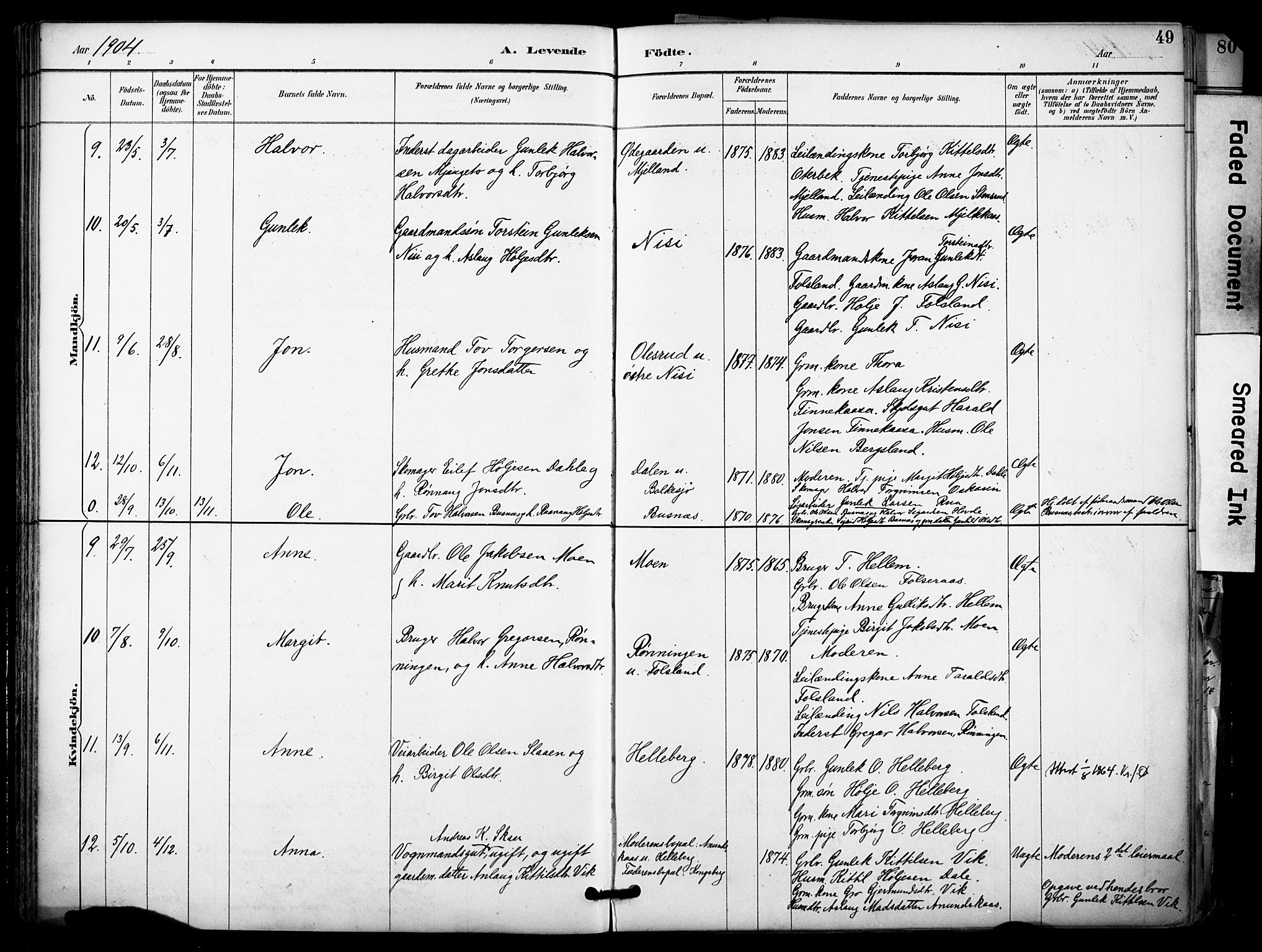 Gransherad kirkebøker, SAKO/A-267/F/Fa/L0005: Parish register (official) no. I 5, 1887-1916, p. 49