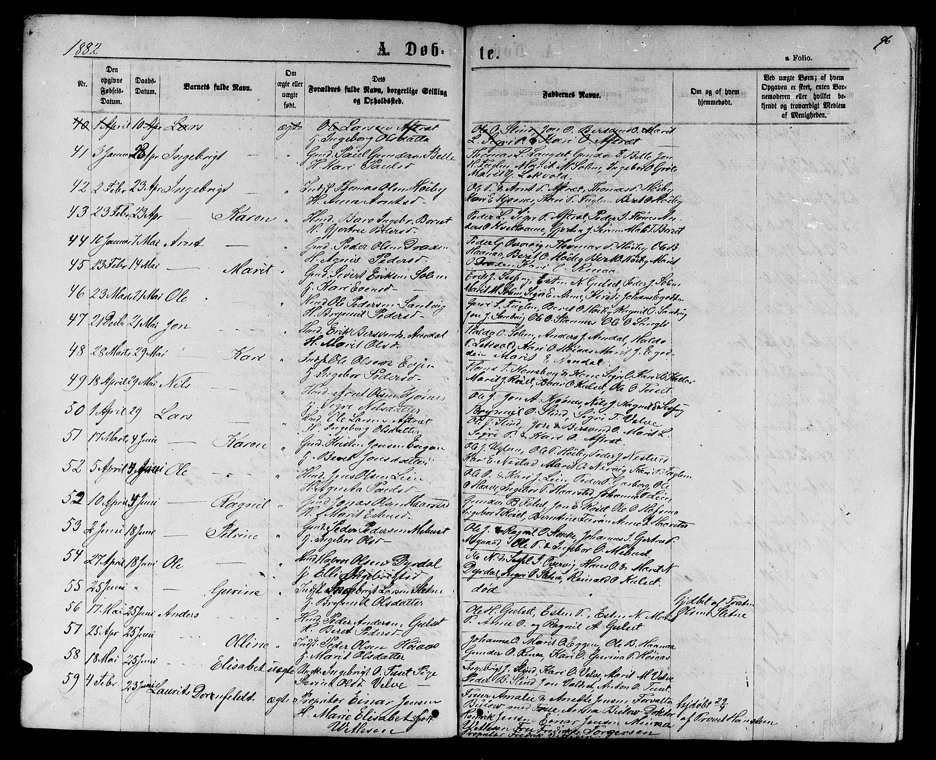 Ministerialprotokoller, klokkerbøker og fødselsregistre - Sør-Trøndelag, AV/SAT-A-1456/695/L1156: Parish register (copy) no. 695C07, 1869-1888, p. 96